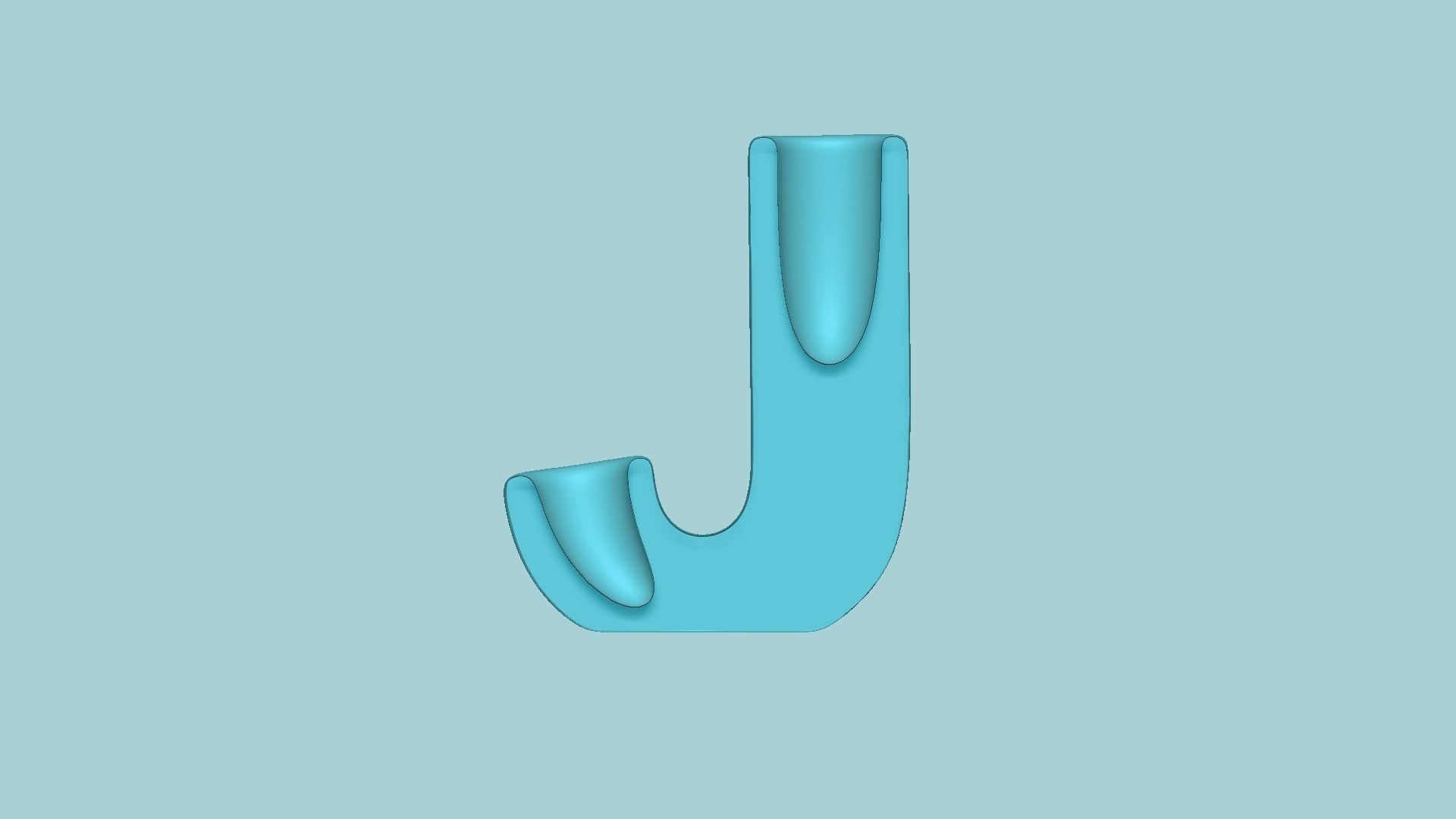 Vase J Alphabet Vases Collection Letters STL Printable 3D model 3D