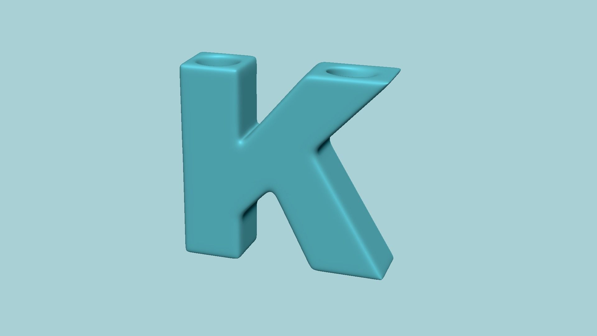 Vase K Alphabet Vases Collection Letters STL Printable 3D model 3D