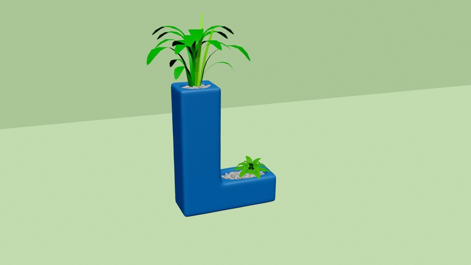 Vase L Alphabet Vases Collection Letters STL Printable 3D model 3D