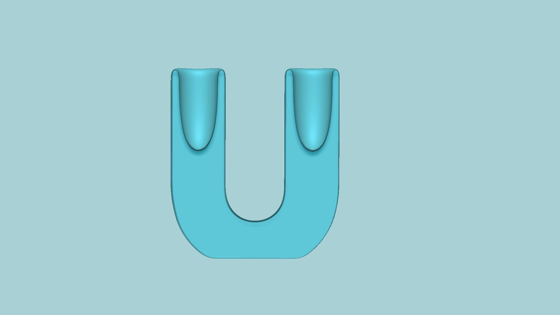 Vase U Alphabet Vases Collection Letters STL Printable 3D model 3D