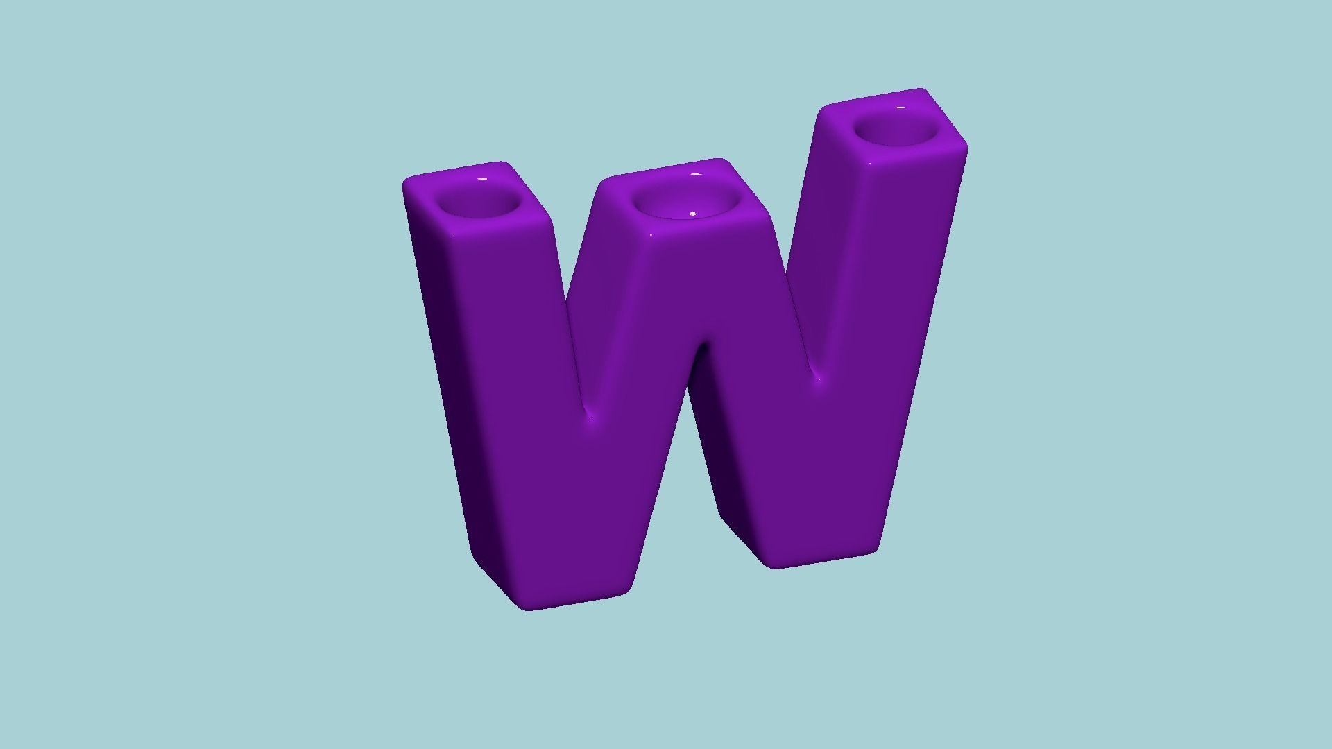 Vase W Alphabet Vases Collection Letters STL Printable 3D model 3D