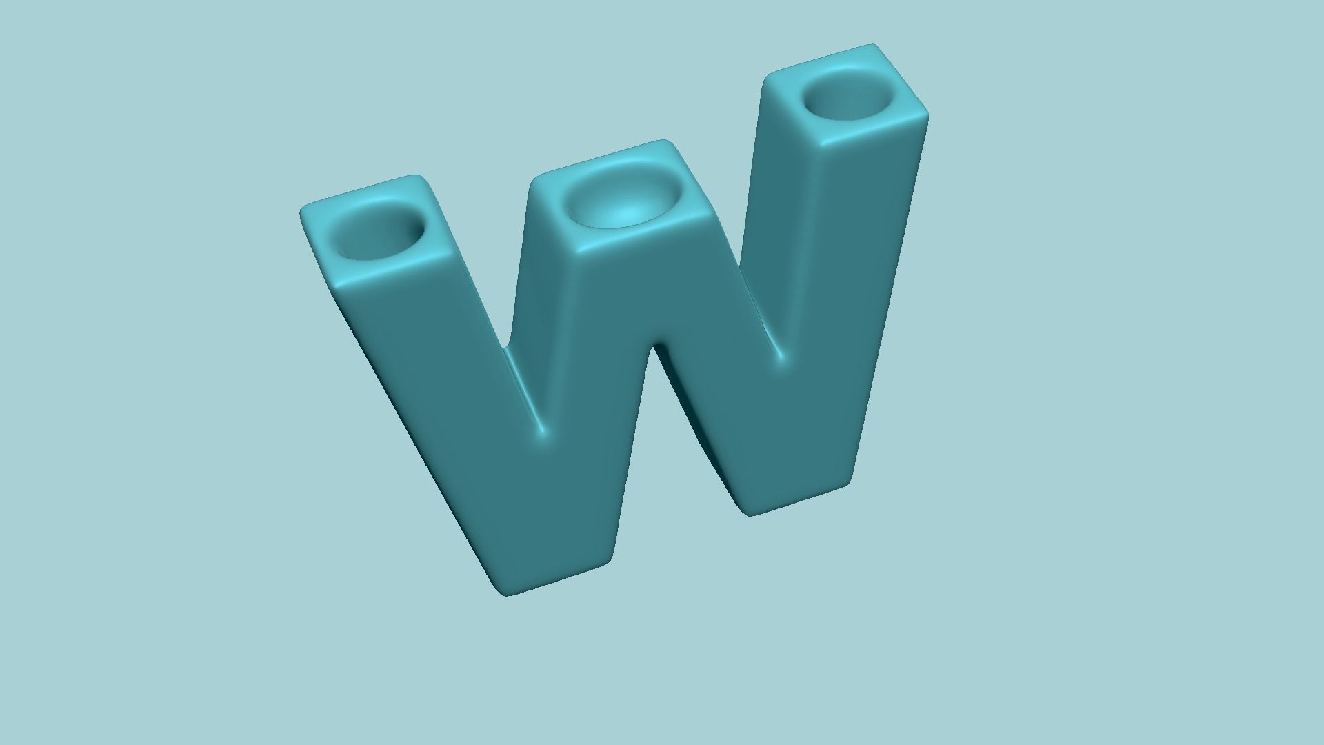 Vase W Alphabet Vases Collection Letters STL Printable 3D model 3D