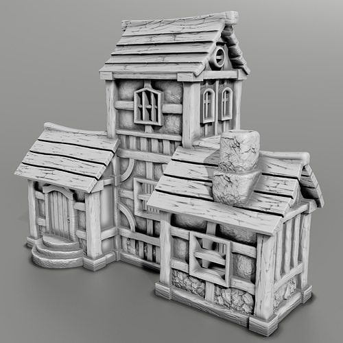 medieval house 3D model 3D printable | CGTrader