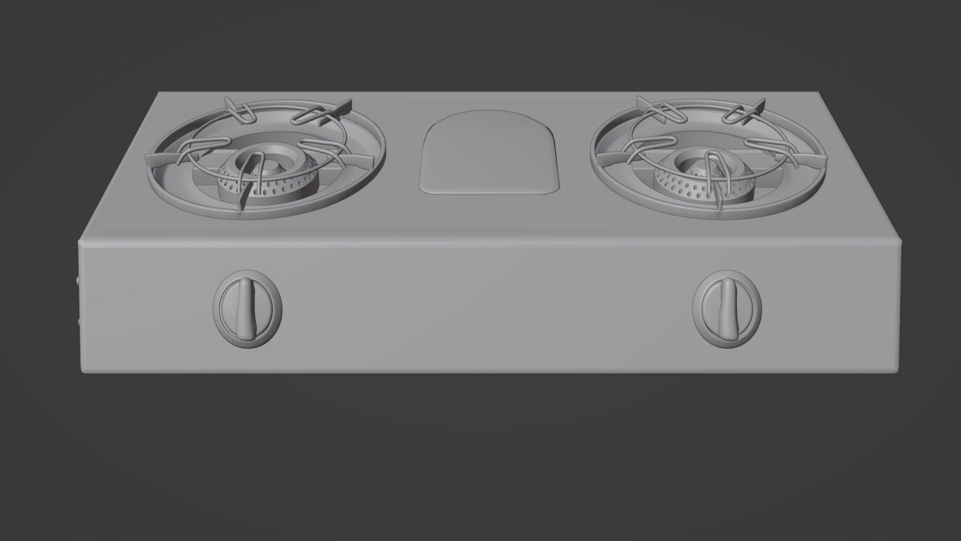 3D model Gas stove hob cooktop metal and steel 3D model VR / AR / low