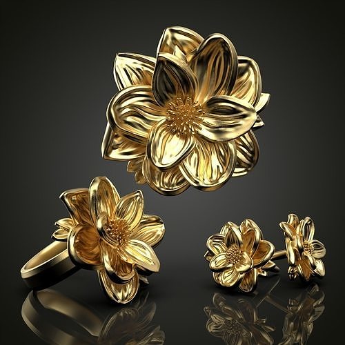 Lotus Flower Set 3D model 3D printable | CGTrader