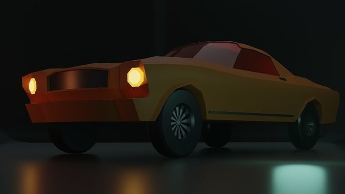 Low Poly Car orange