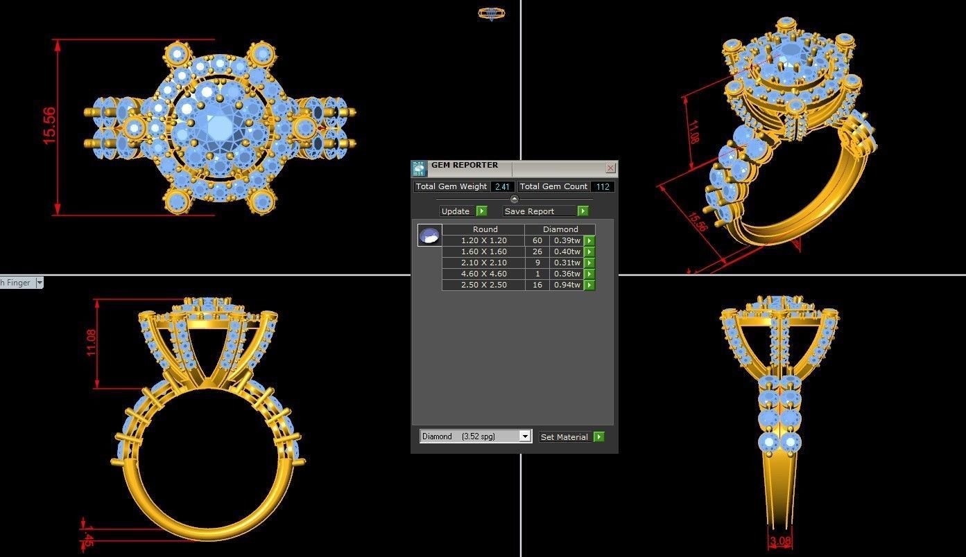 diamond ring solitair women ring cad file 3d 3D model CGTrader