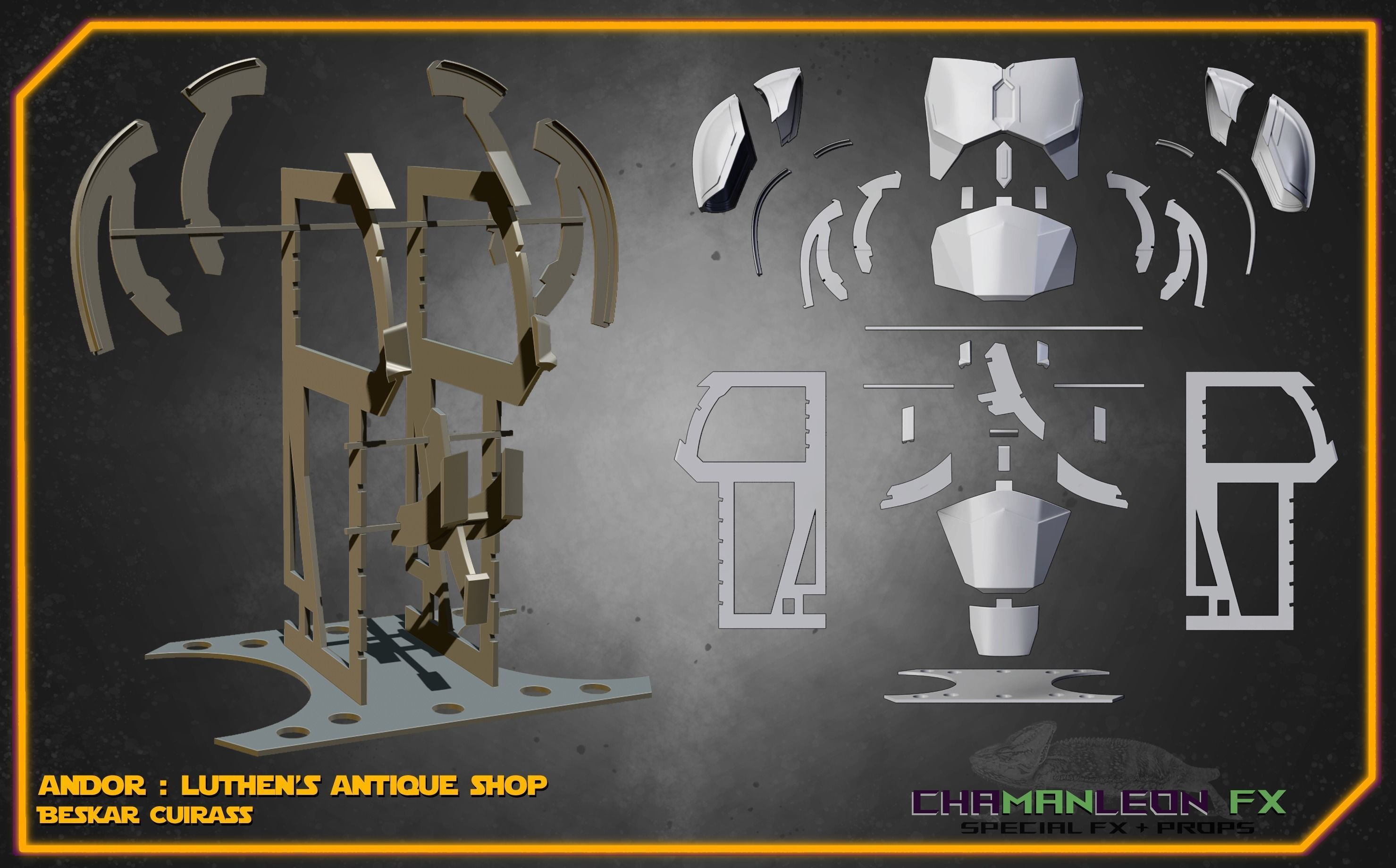 Beskar Cuirass Display Andor Star Wars Cosplay Armor 3D model 3D ...