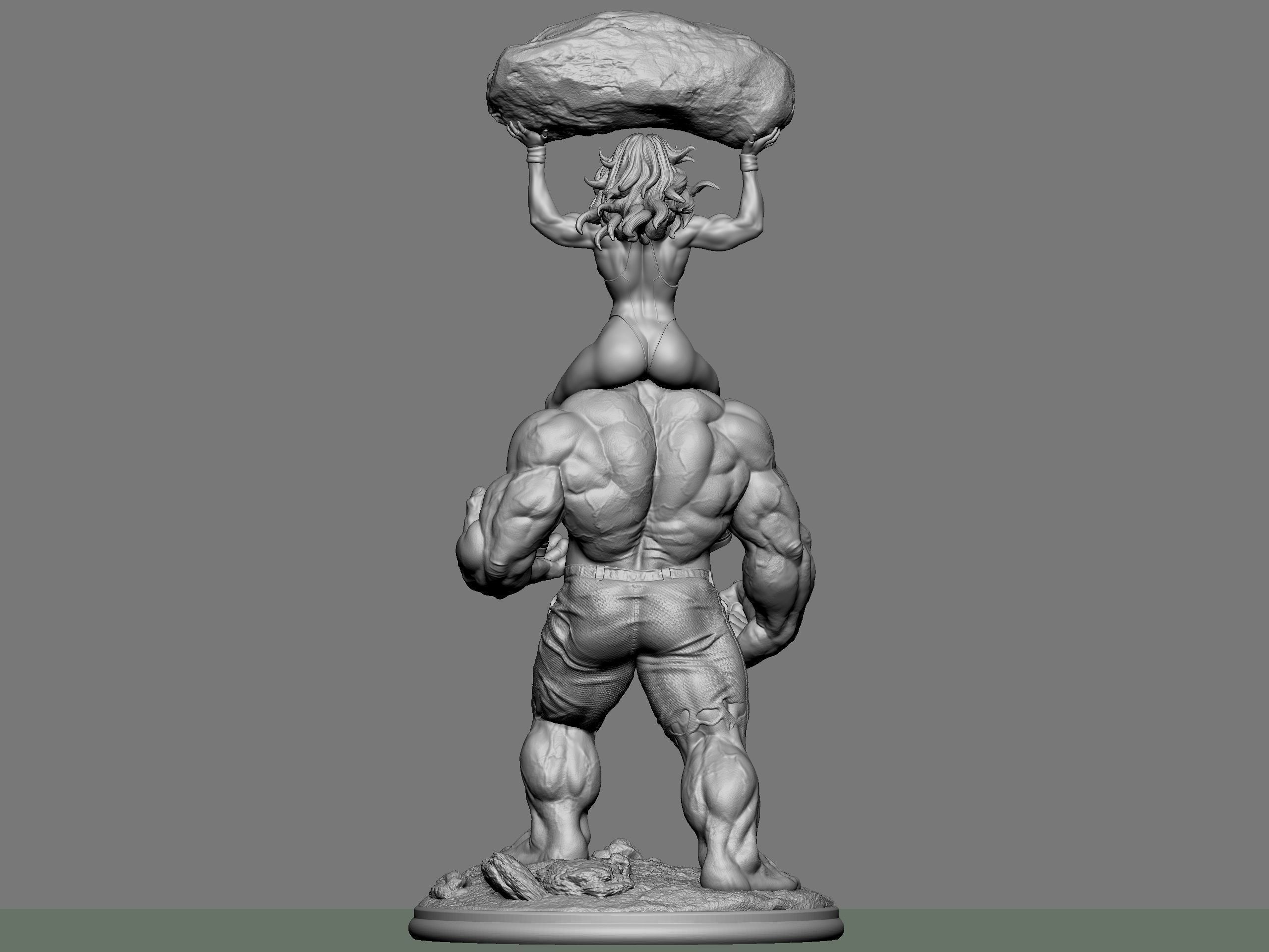 Hulk with She-hulk 3D model 3D printable | CGTrader