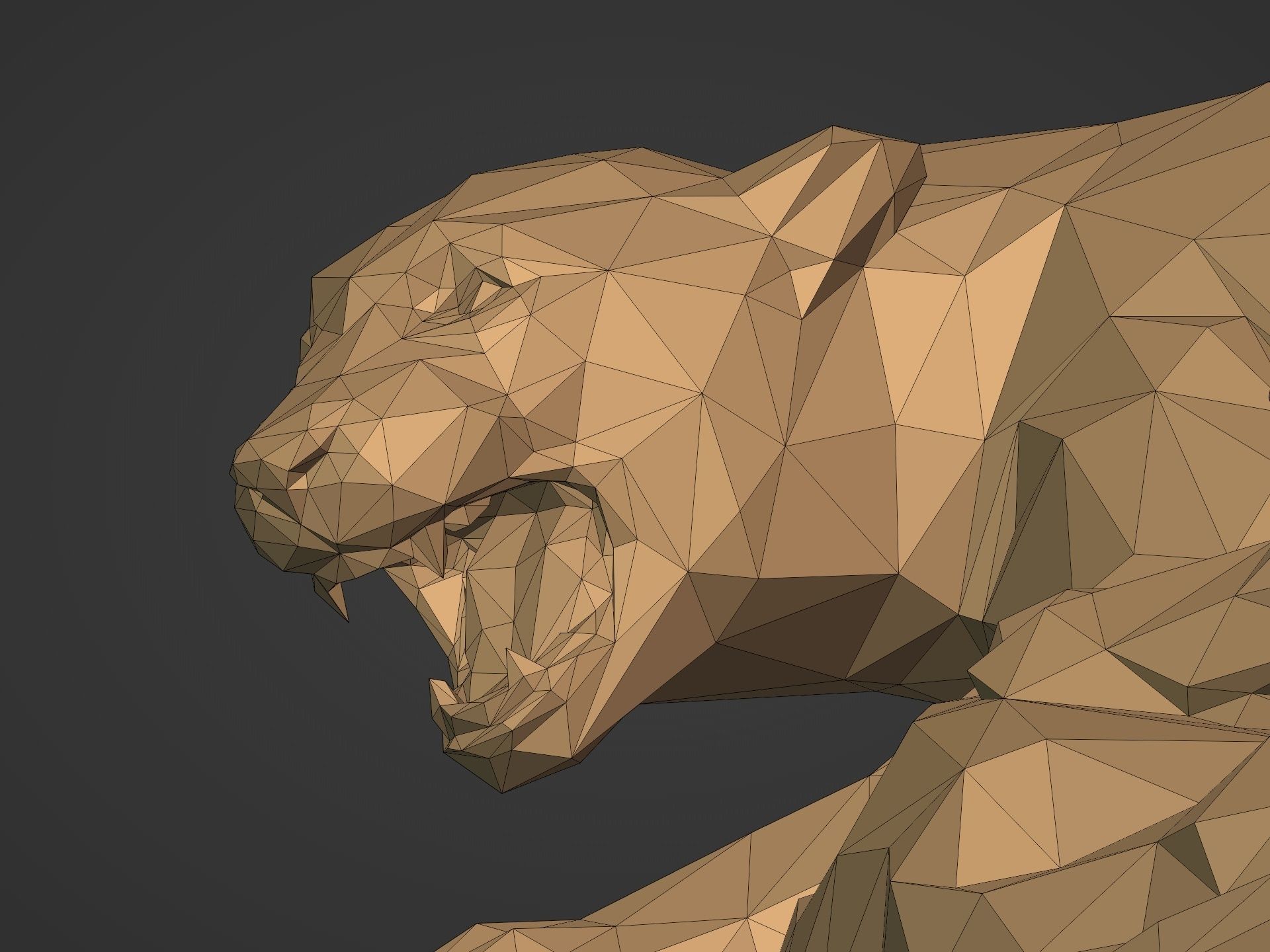 LowPoly Panther Figurine 3D model 3D printable | CGTrader