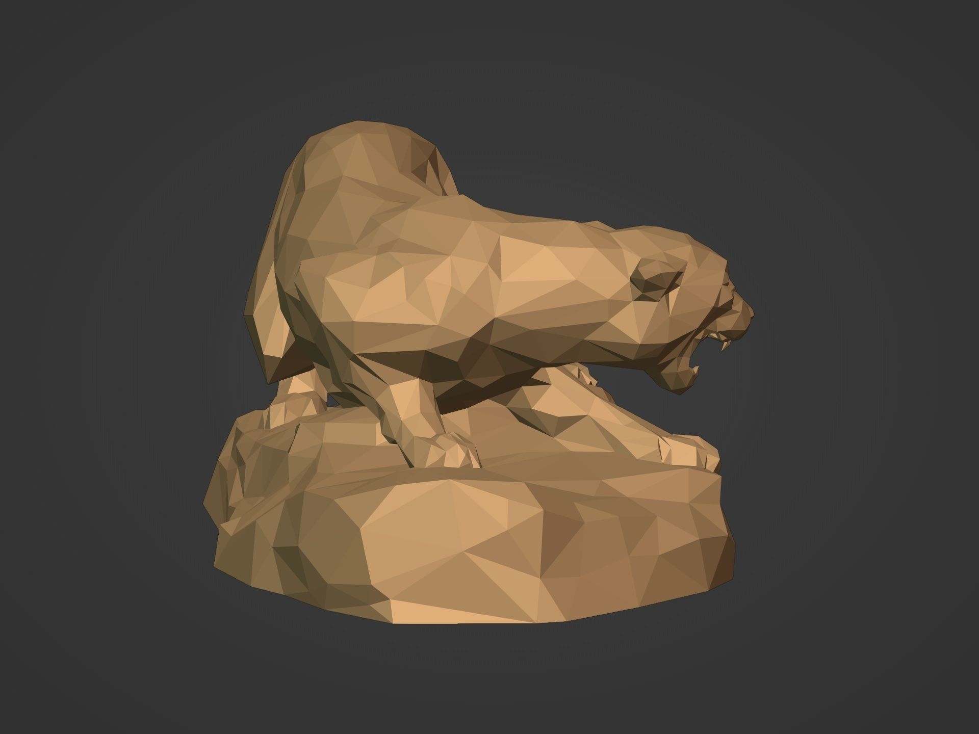 LowPoly Panther Figurine 3D model 3D printable | CGTrader