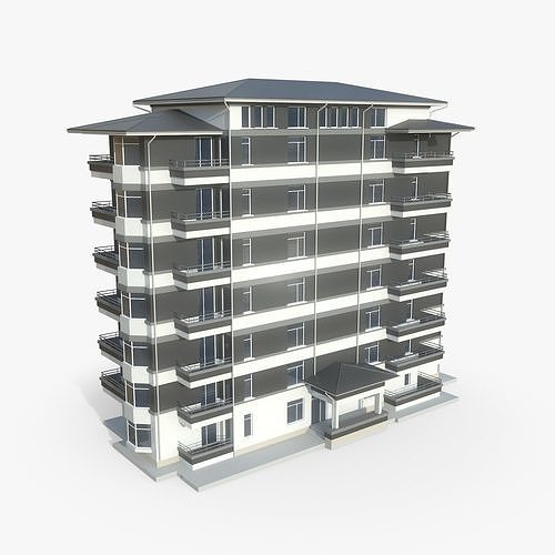 3D model Residential Apartment Building 2 VR / AR / low-poly | CGTrader