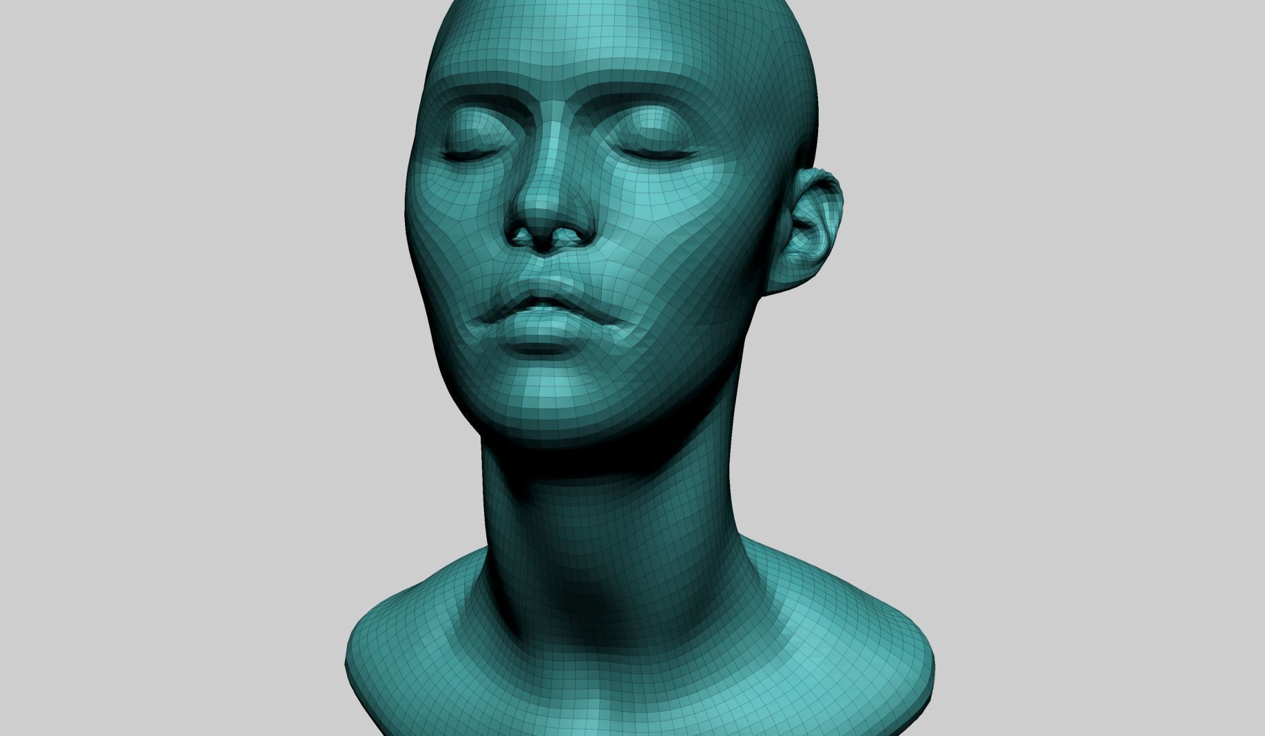 Base Female Head B 3D model CGTrader