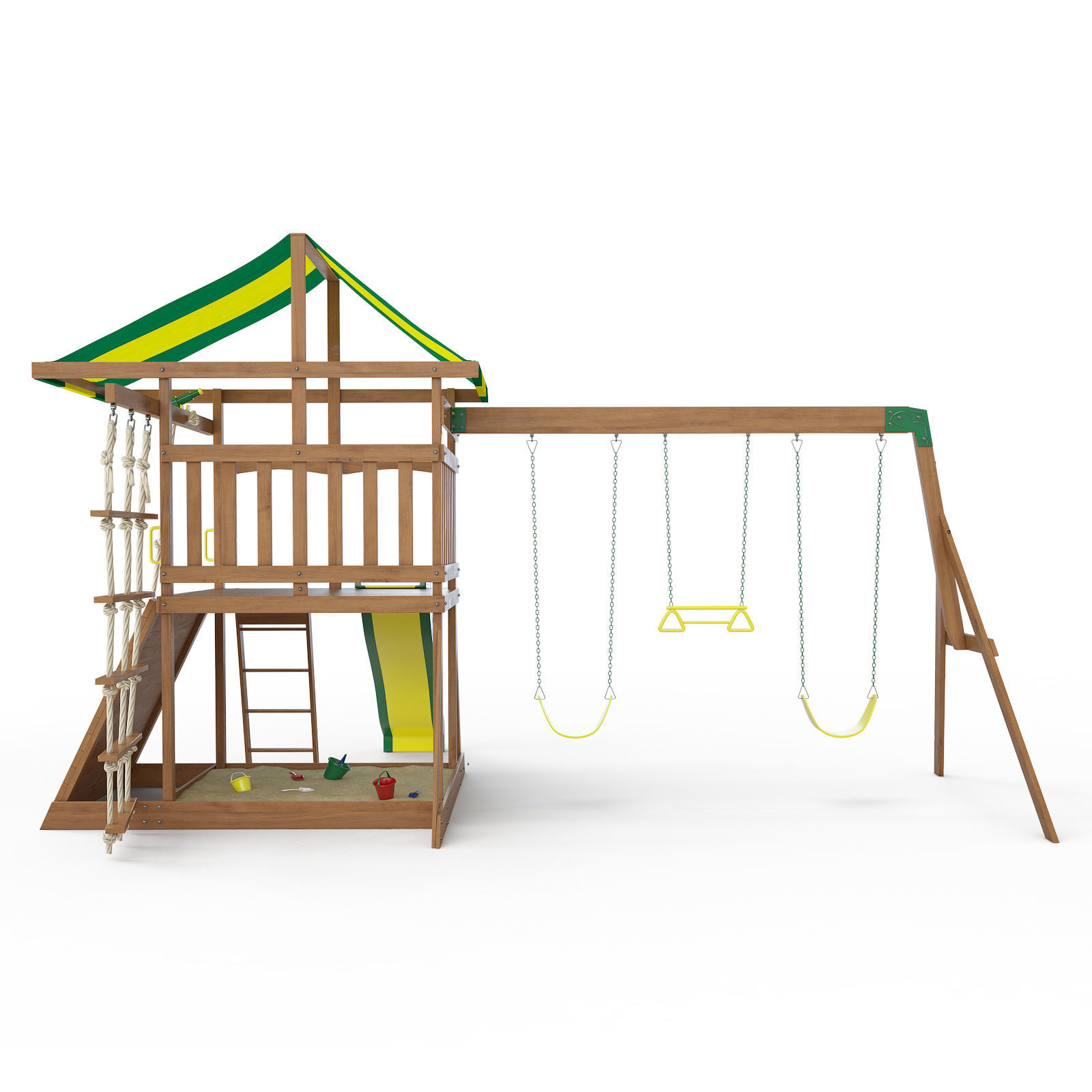 Mount McKinley Wooden Swing Set 3D model CGTrader