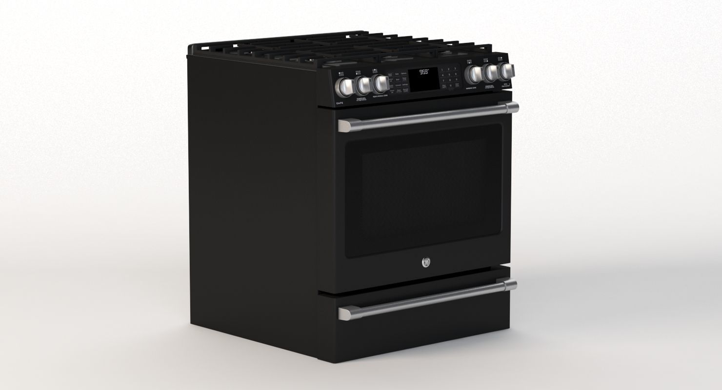 General Electric Cafe Series 30 Slide In Front Control Range 3D model