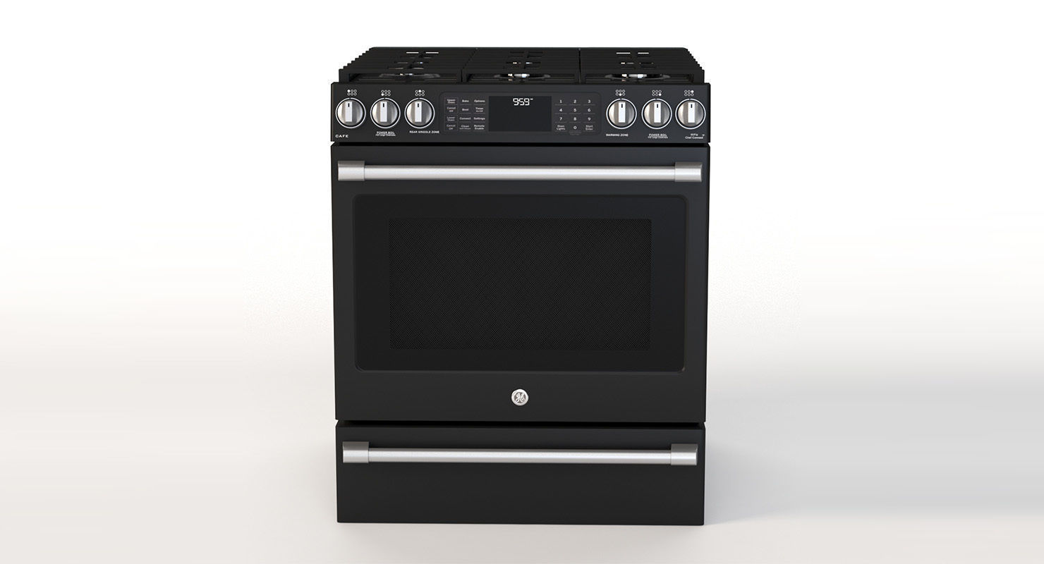 General Electric Cafe Series 30 Slide In Front Control Range 3D model