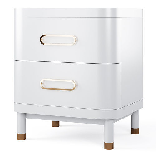 Kids Arlo White and Gold Nightstand by Crate and Barrel 3D model CGTrader