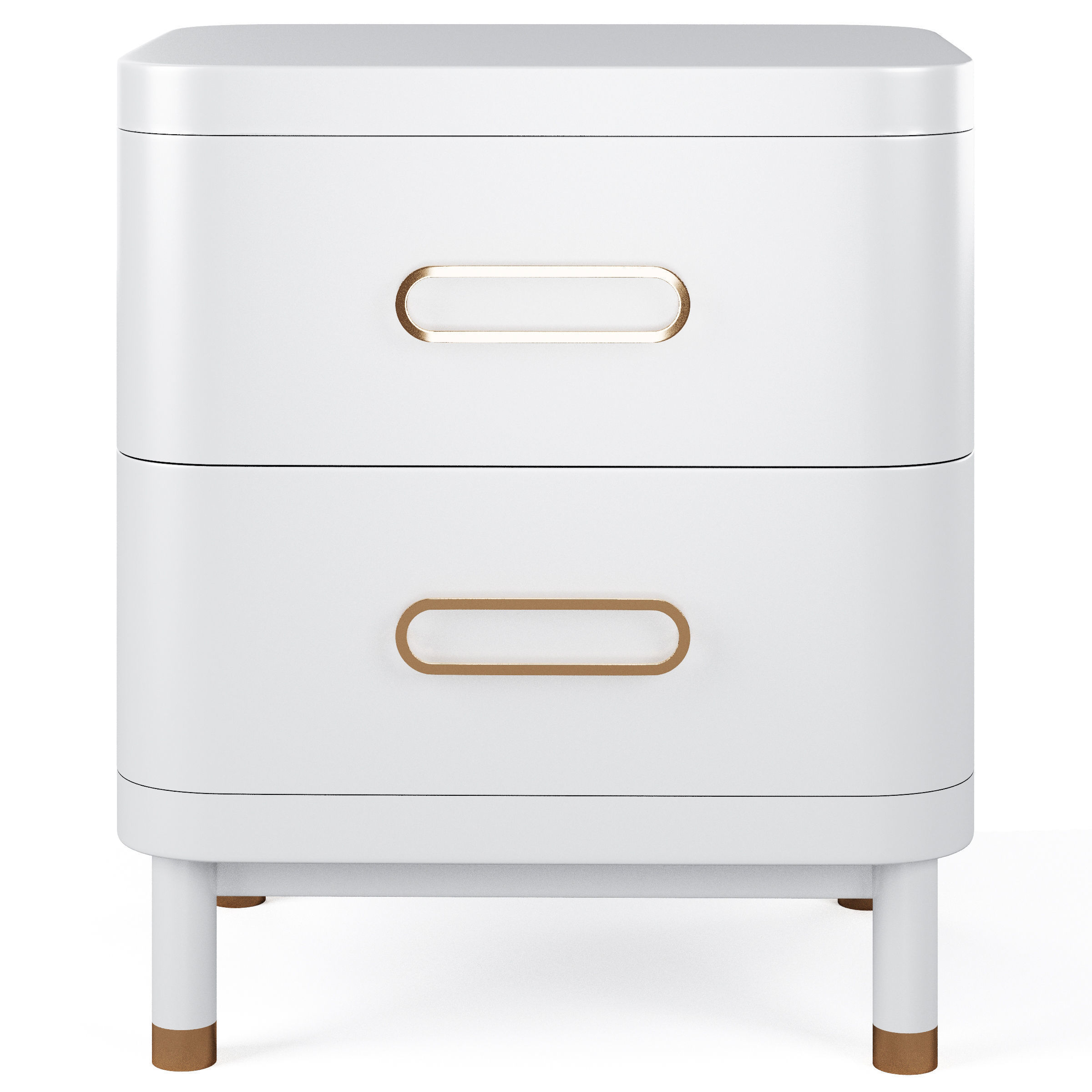 Kids Arlo White and Gold Nightstand by Crate and Barrel 3D model CGTrader
