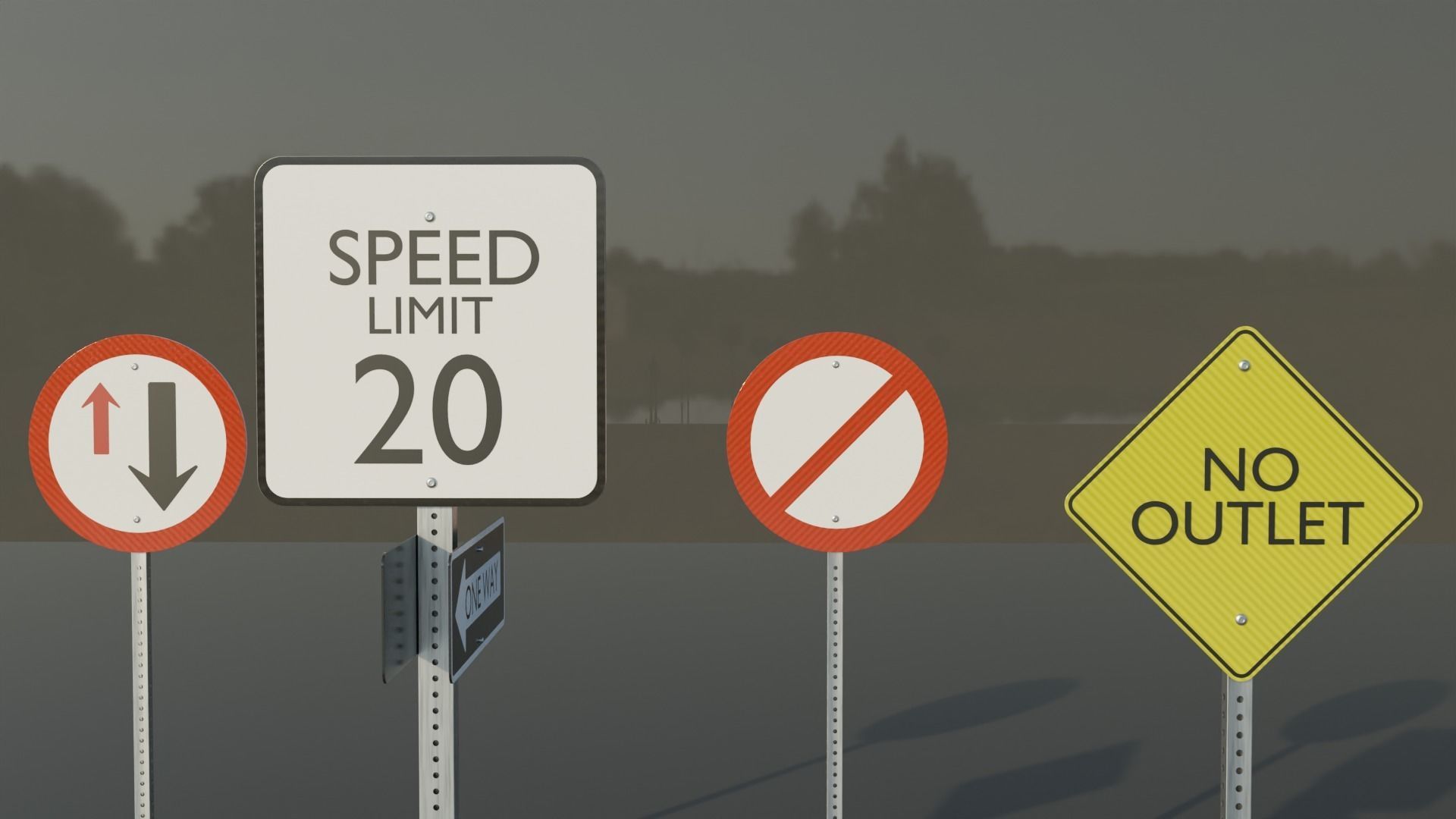 Traffic and street signs - Plate 3D model | CGTrader