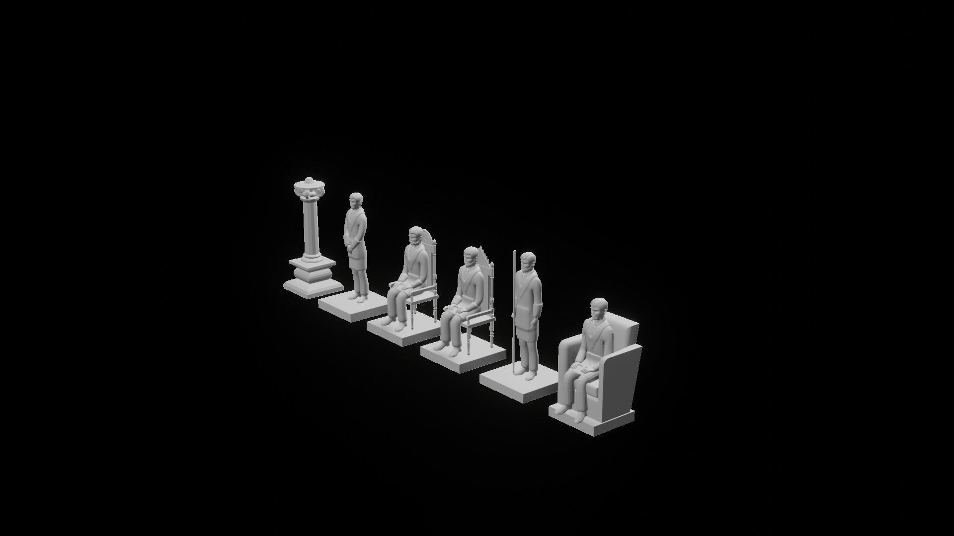 Masonic Outfit Chess Set 3D model 3D printable CGTrader
