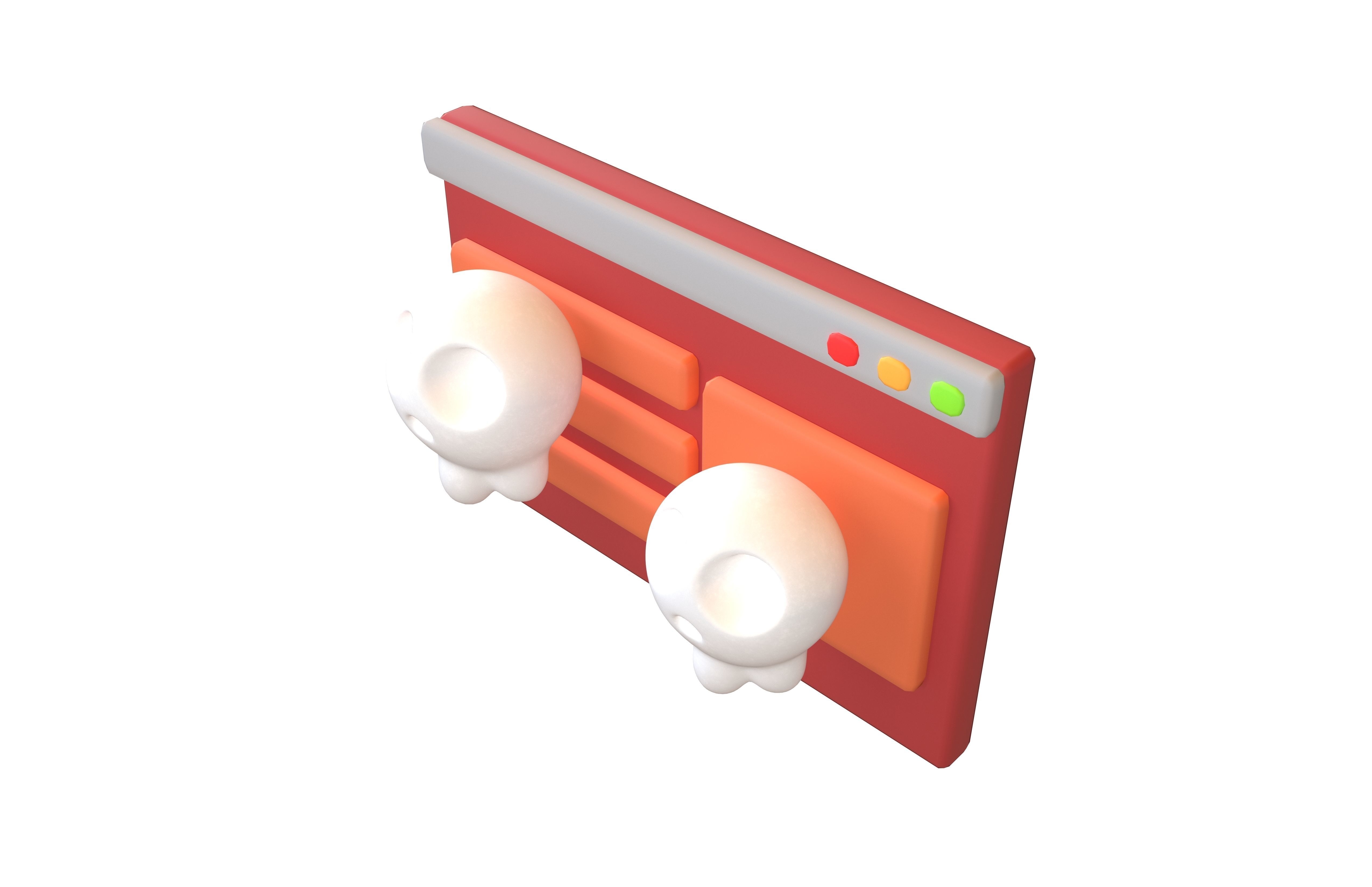 3D model Malicious Website Icon v1 001 VR / AR / low-poly | CGTrader