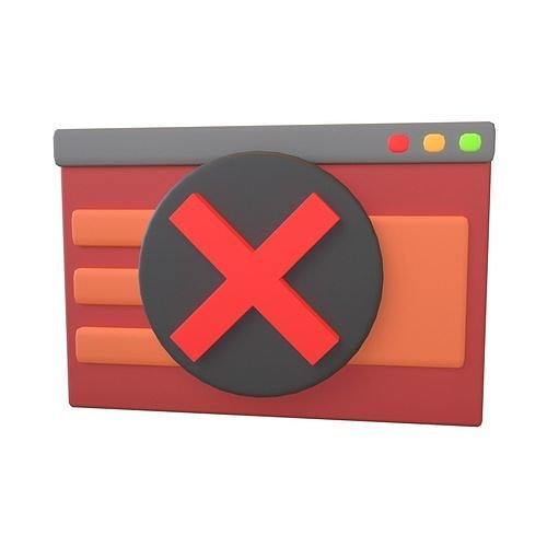 3D model Malicious Website Icon v2 002 VR / AR / low-poly | CGTrader