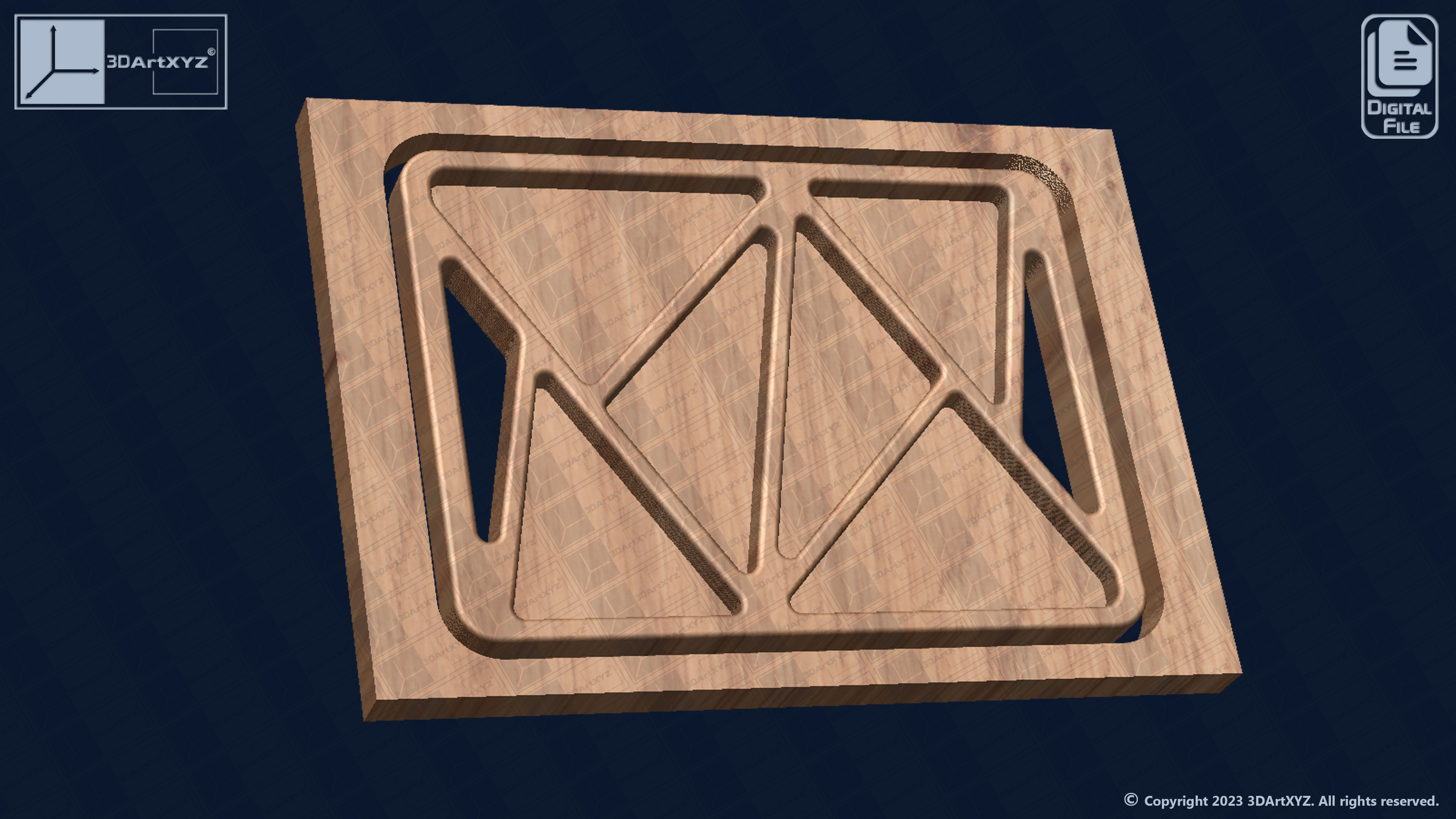 Triangles Tray CNC Files for Wood 3D model CGTrader