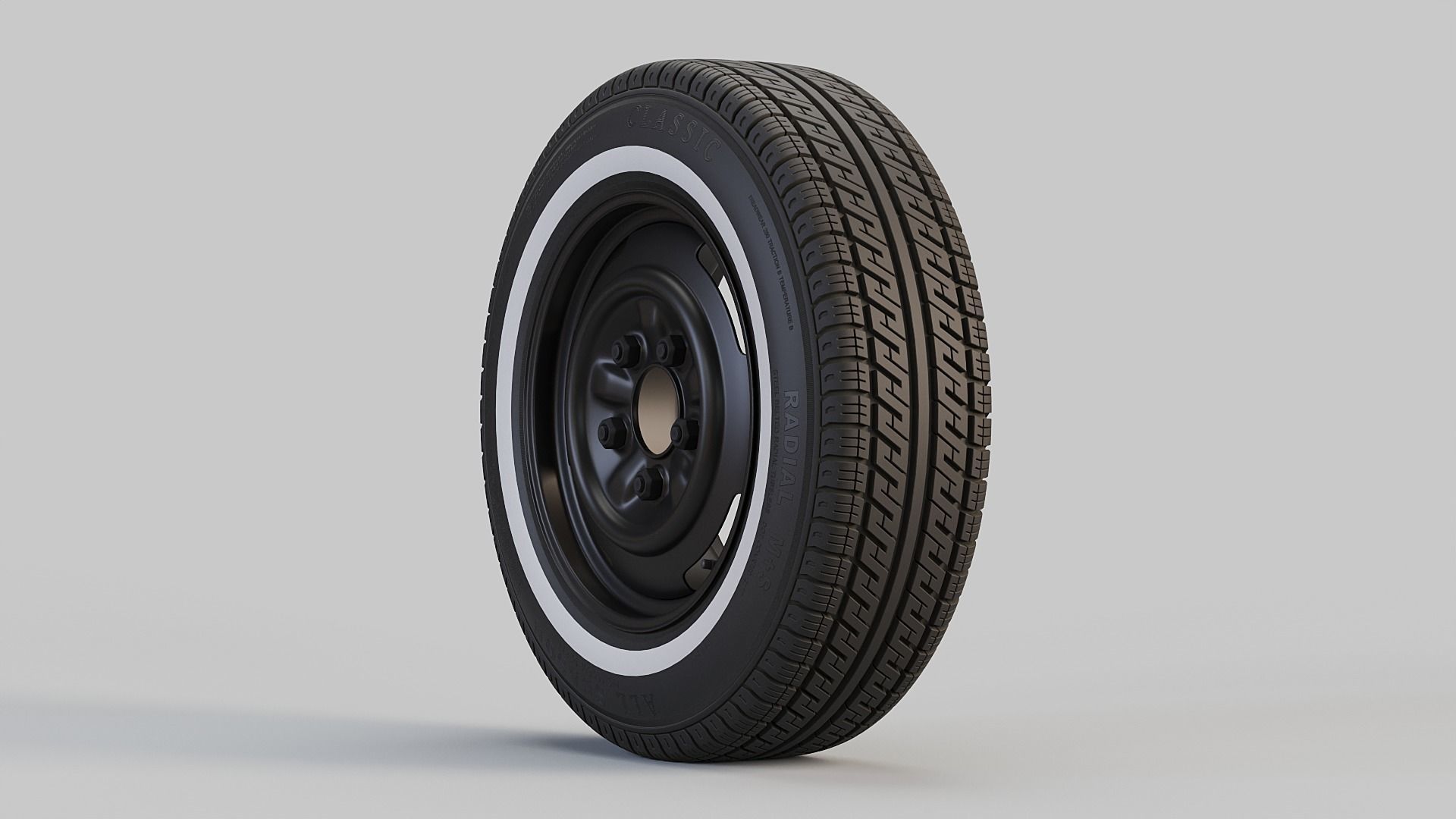 Classic Wheel and Tyre 3D model CGTrader