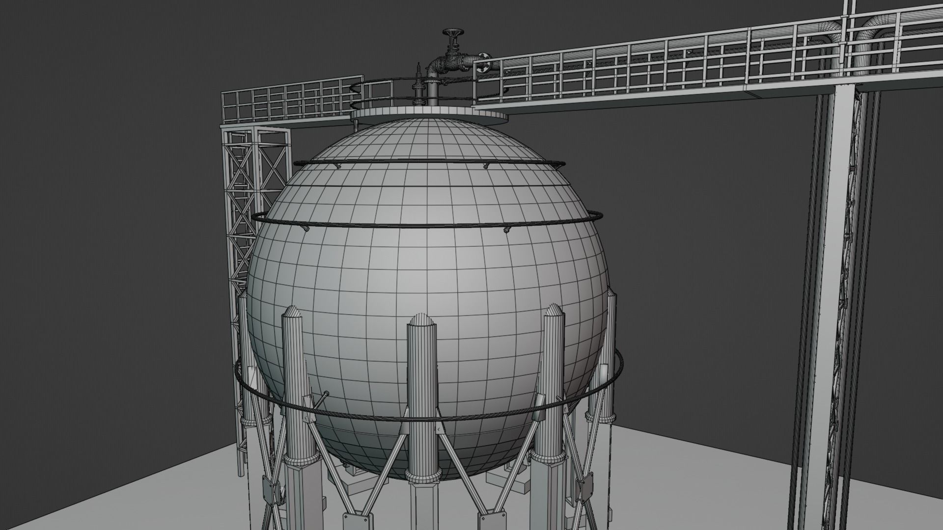 Realistic Twin Gas Storage 3D model | CGTrader