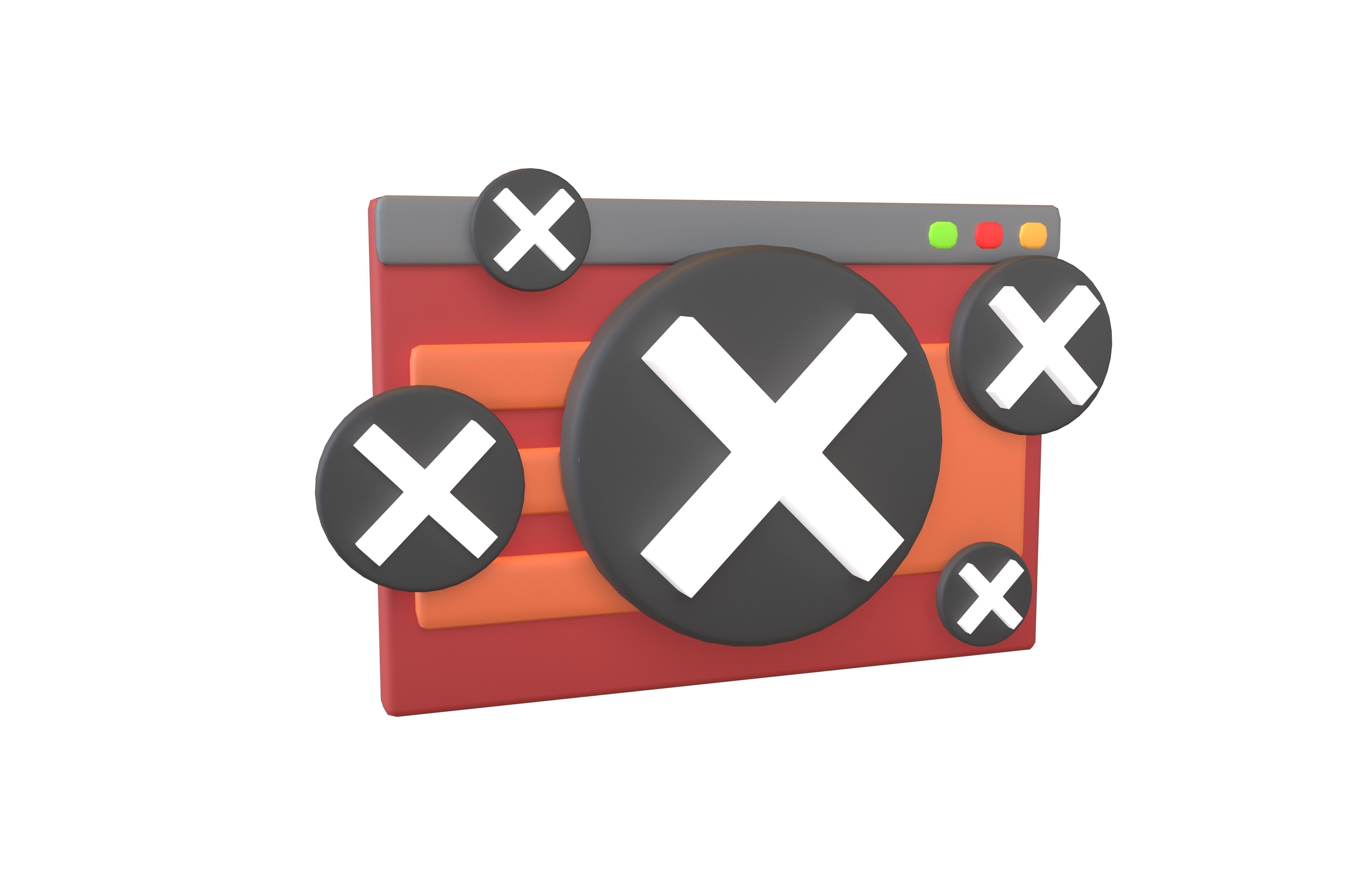 3D model Malicious Website Icon v3 003 VR / AR / low-poly | CGTrader