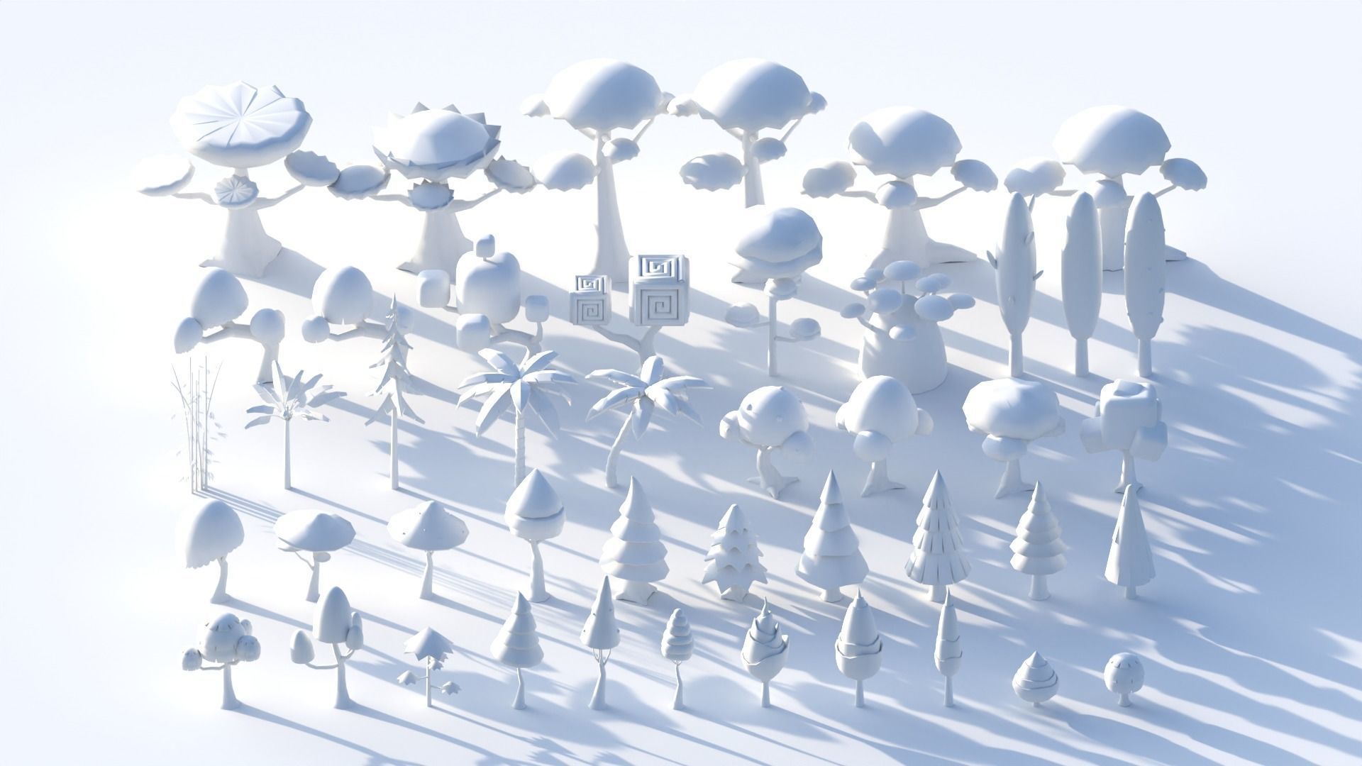 3D model Low Poly - Stylized Fantasy Tree Pack VR / AR / low-poly ...