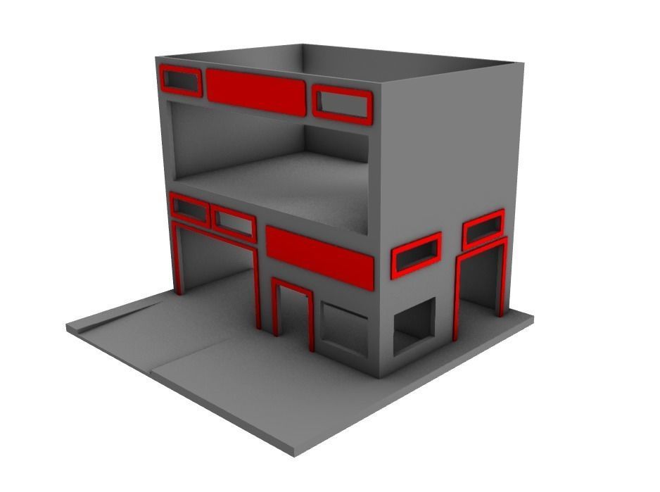 2 storey Diorama Garage Diecast Garage 1 64 scale 3D model 3D printable