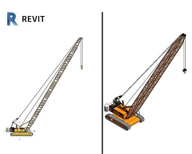 Crawler crane Revit Autodesk Family Component Construction Site 3D model CGTrader