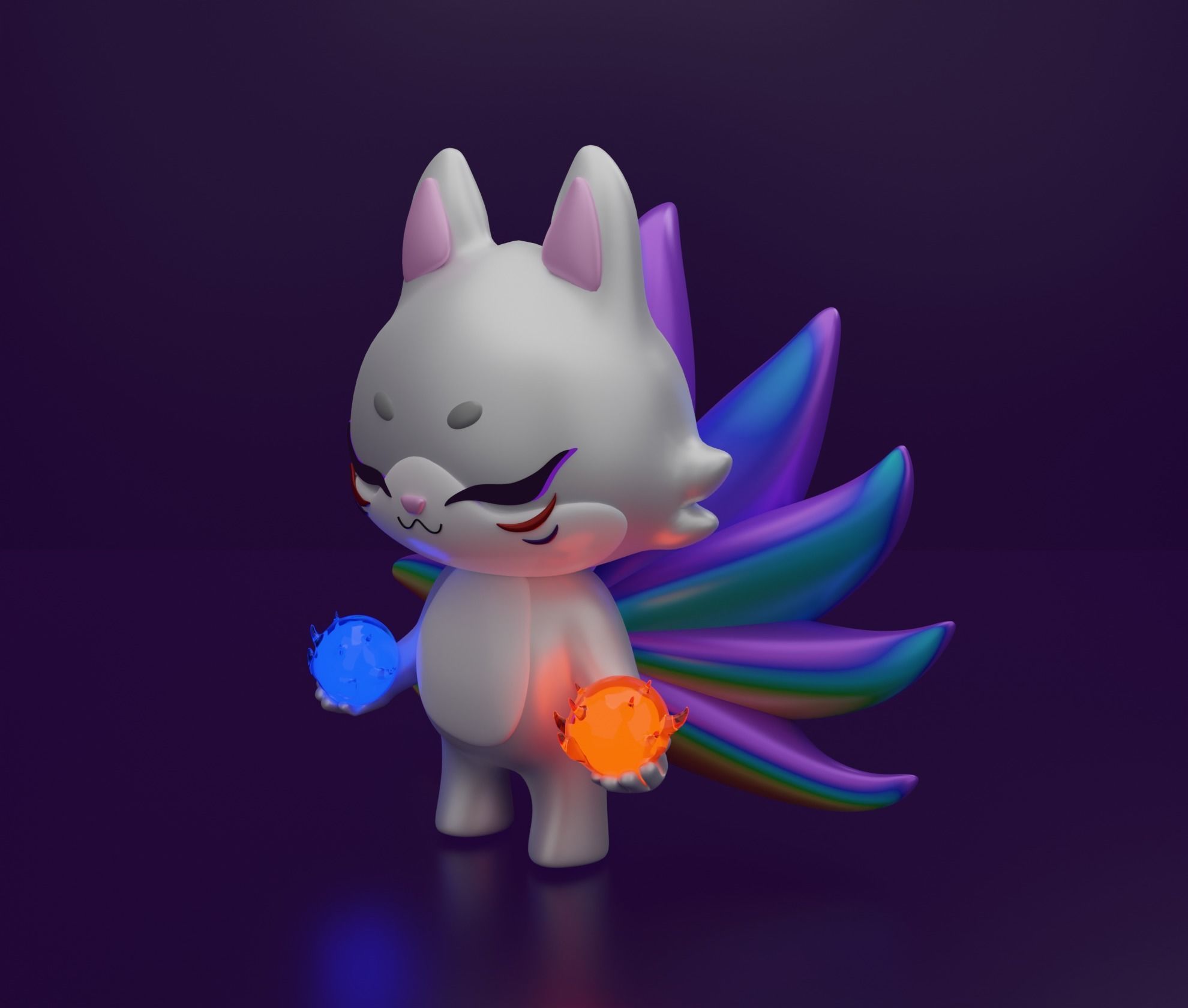 Model Nine 3D model Nine Tailed Fox VR / AR / low-poly | CGTrader