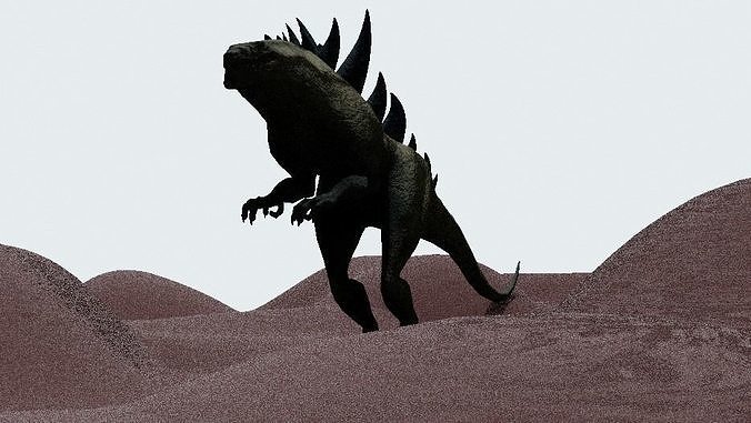Zilla and sand rigged 3D model 3D model animated rigged | CGTrader
