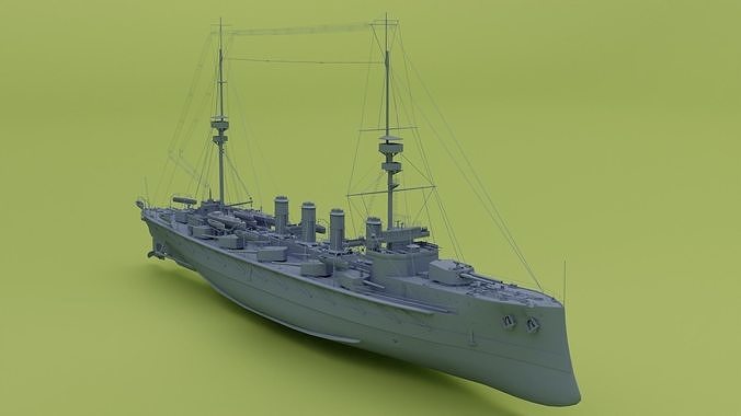 HMS Minotaur Class cruiser 3D model CGTrader