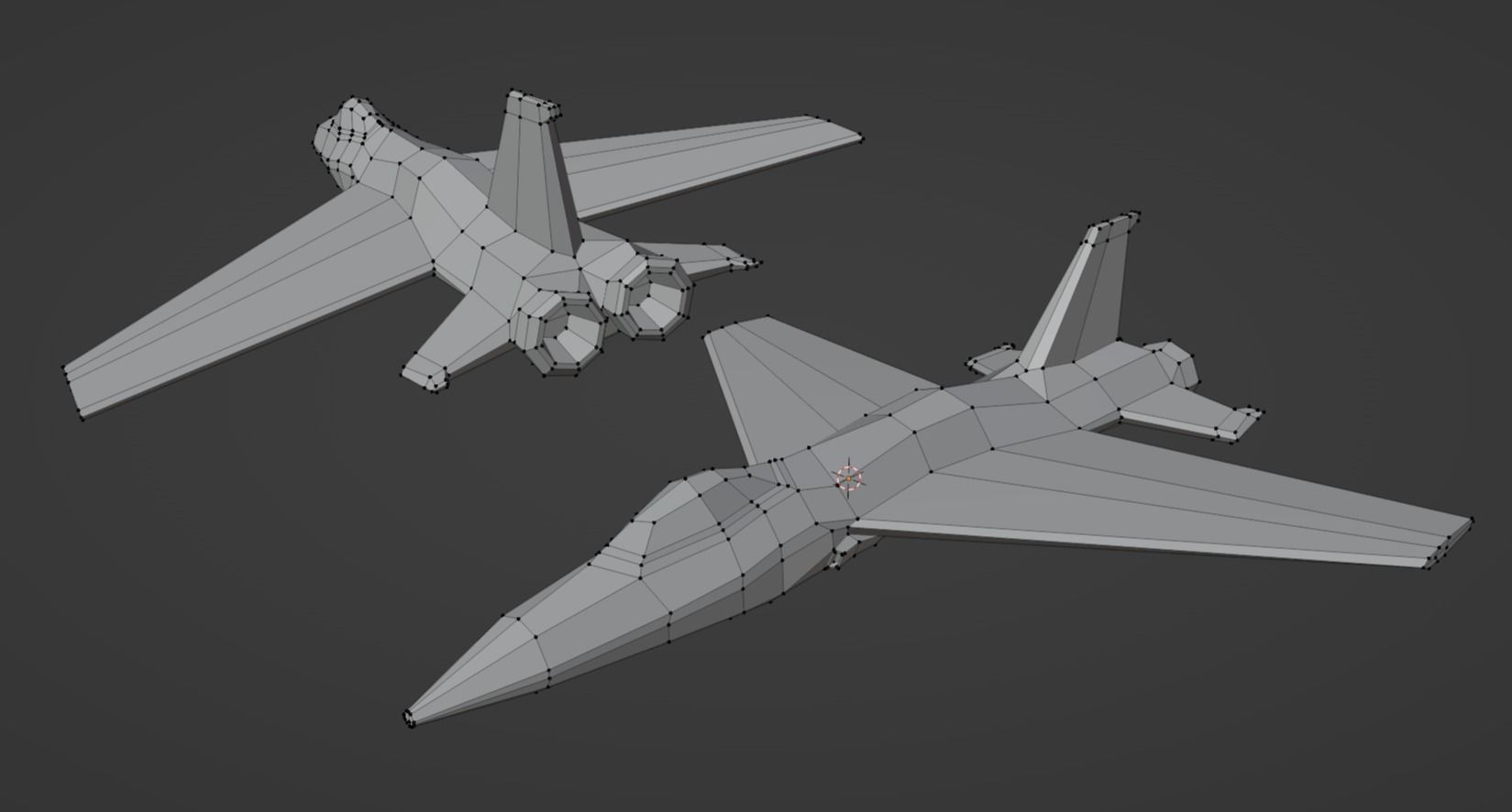 Jet Low Poly 3d Model Two Fighter Jets Free VR AR Low poly 3D Model 