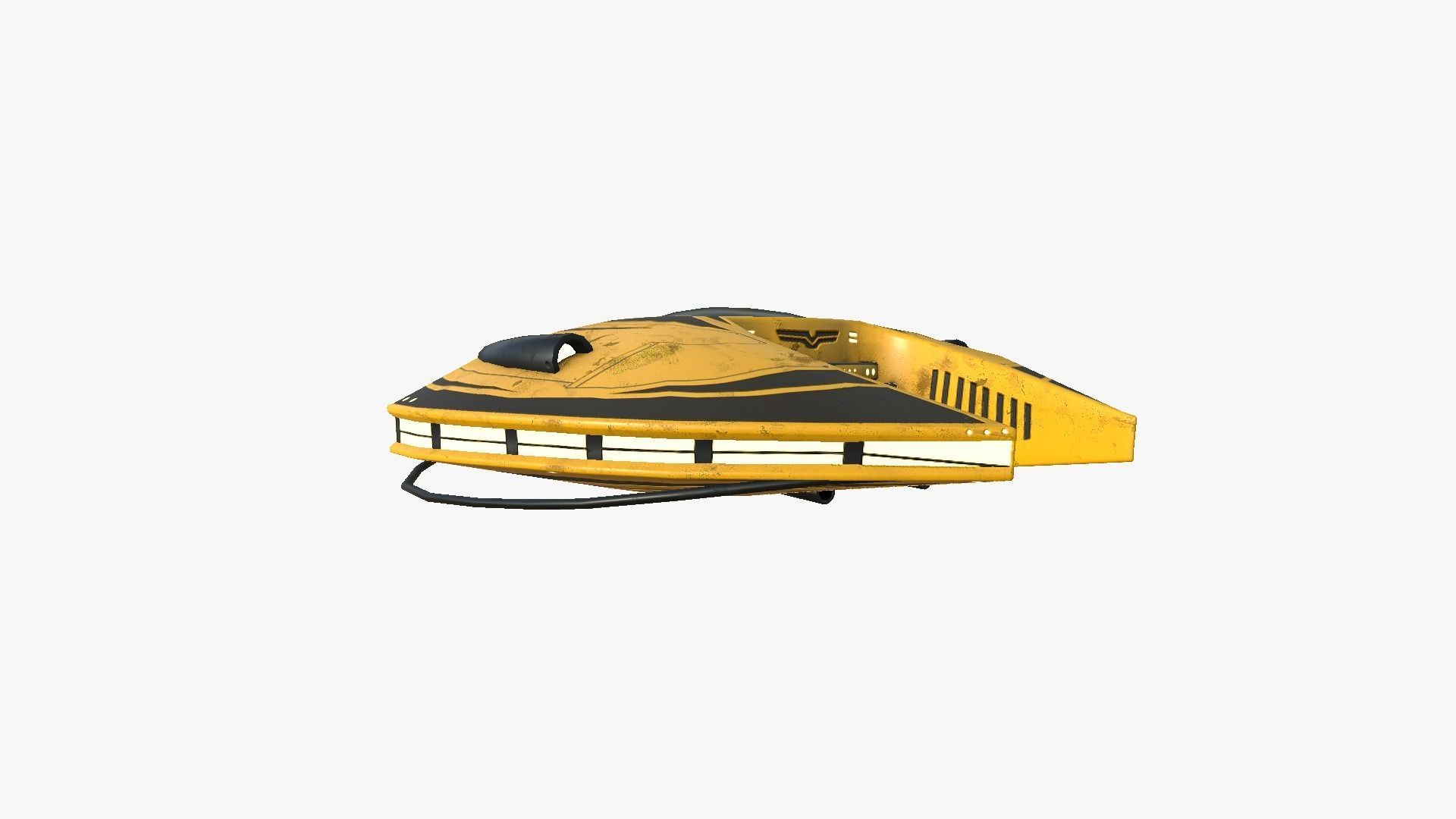 3D model Alien Spaceship UFO D08 Yellow Dirt Sci Fi Spacecraft Design