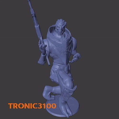 Mass Effect Garrus Vakarian Statue 3D model 3D printable | CGTrader