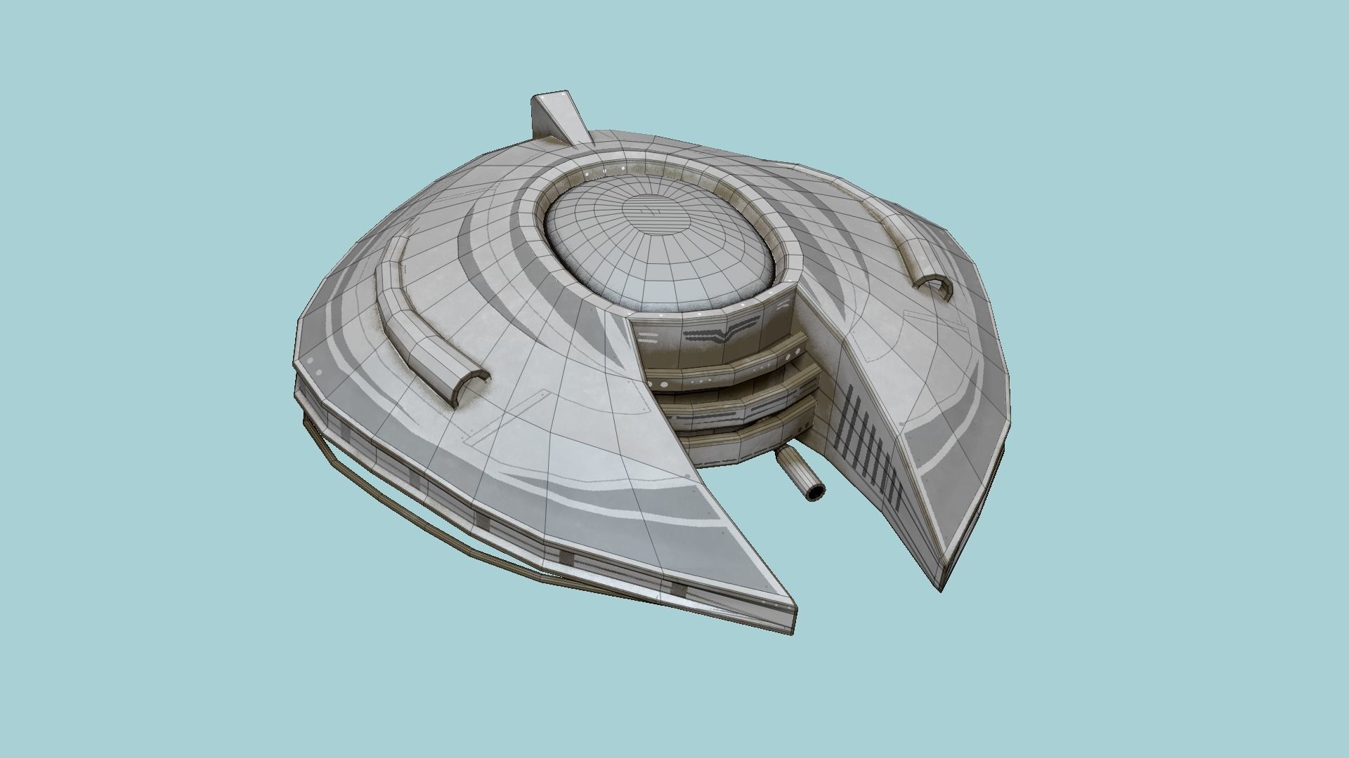 3D model Alien Spaceship UFO D09 Full White - Sci Fi Spacecraft Design ...
