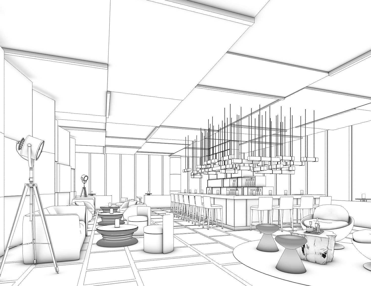 club bar 3D model CGTrader