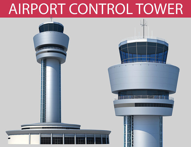 Airport Control Tower 3D model CGTrader