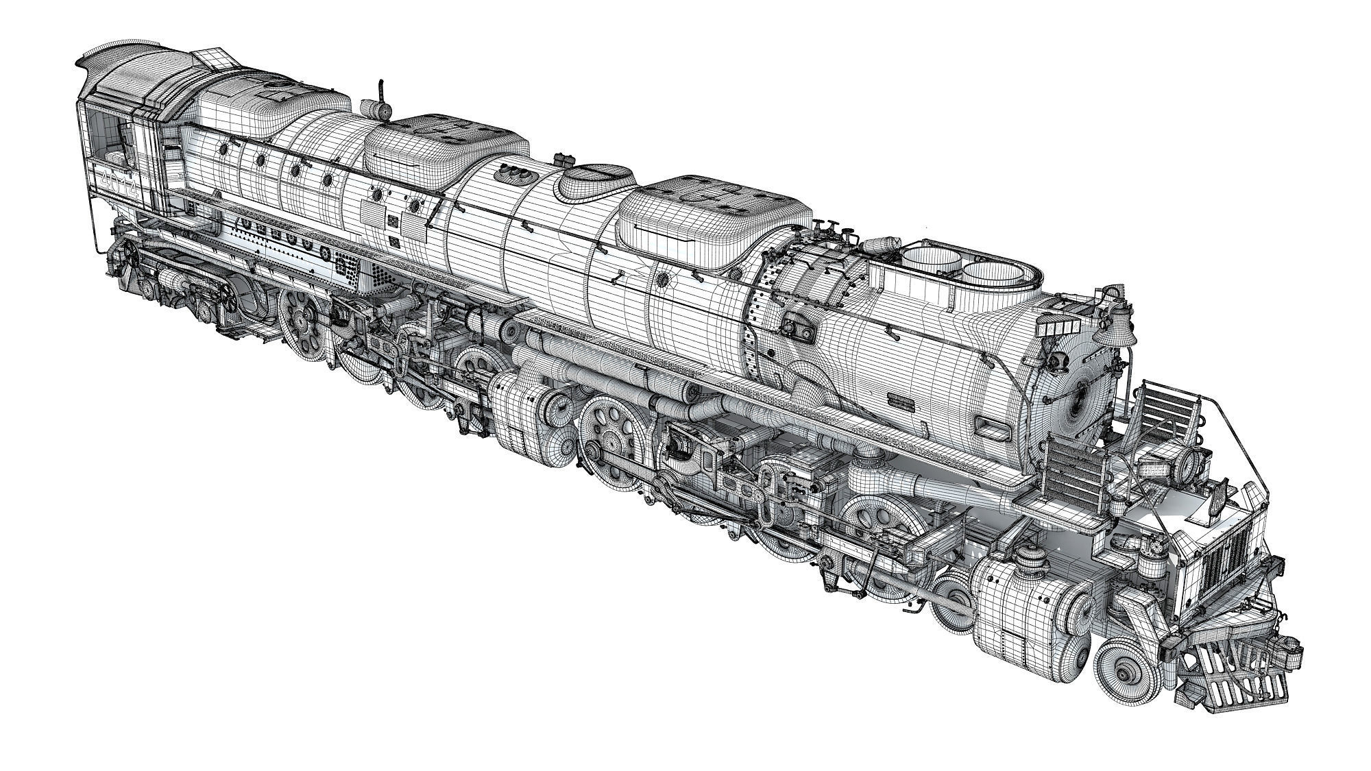 Steam Big Boy Train 3D model CGTrader