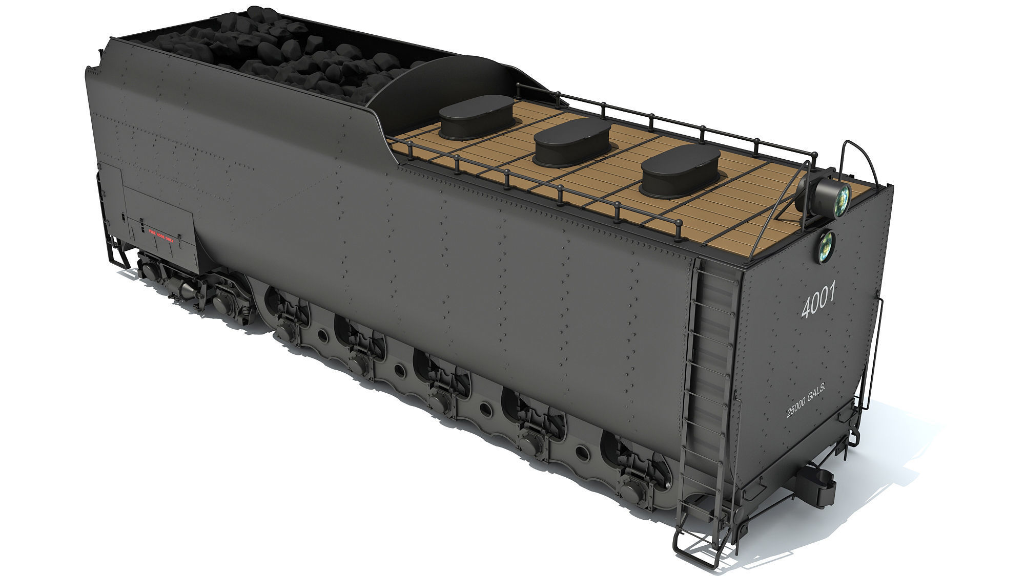 Steam Train Coal Tender Car 3D model CGTrader