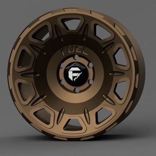 1 24 20 Inch Fuel Vengeance Wheels With Big Mud Tires 3D model 3D