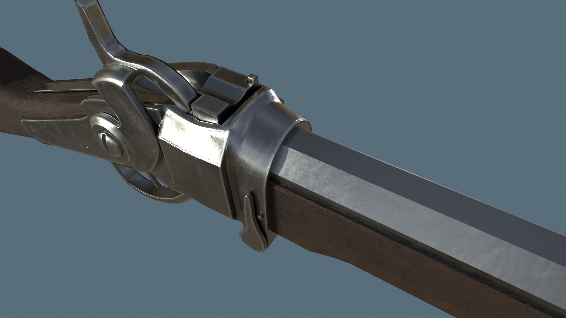 3D model Sharps rifle simple low-poly model VR / AR / low-poly | CGTrader