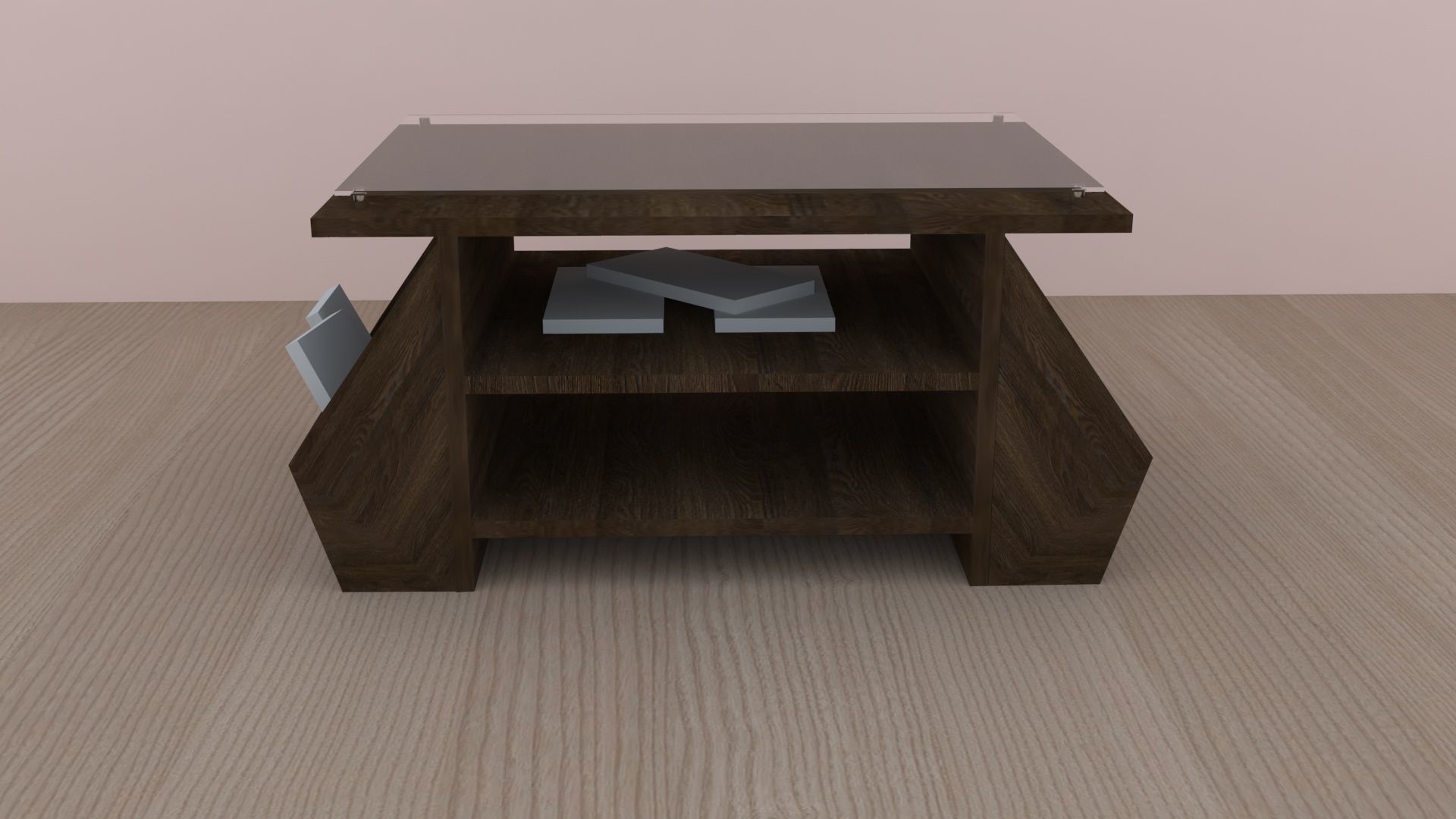 3D model Zeno Coffee Table in African oak Finish VR / AR / lowpoly