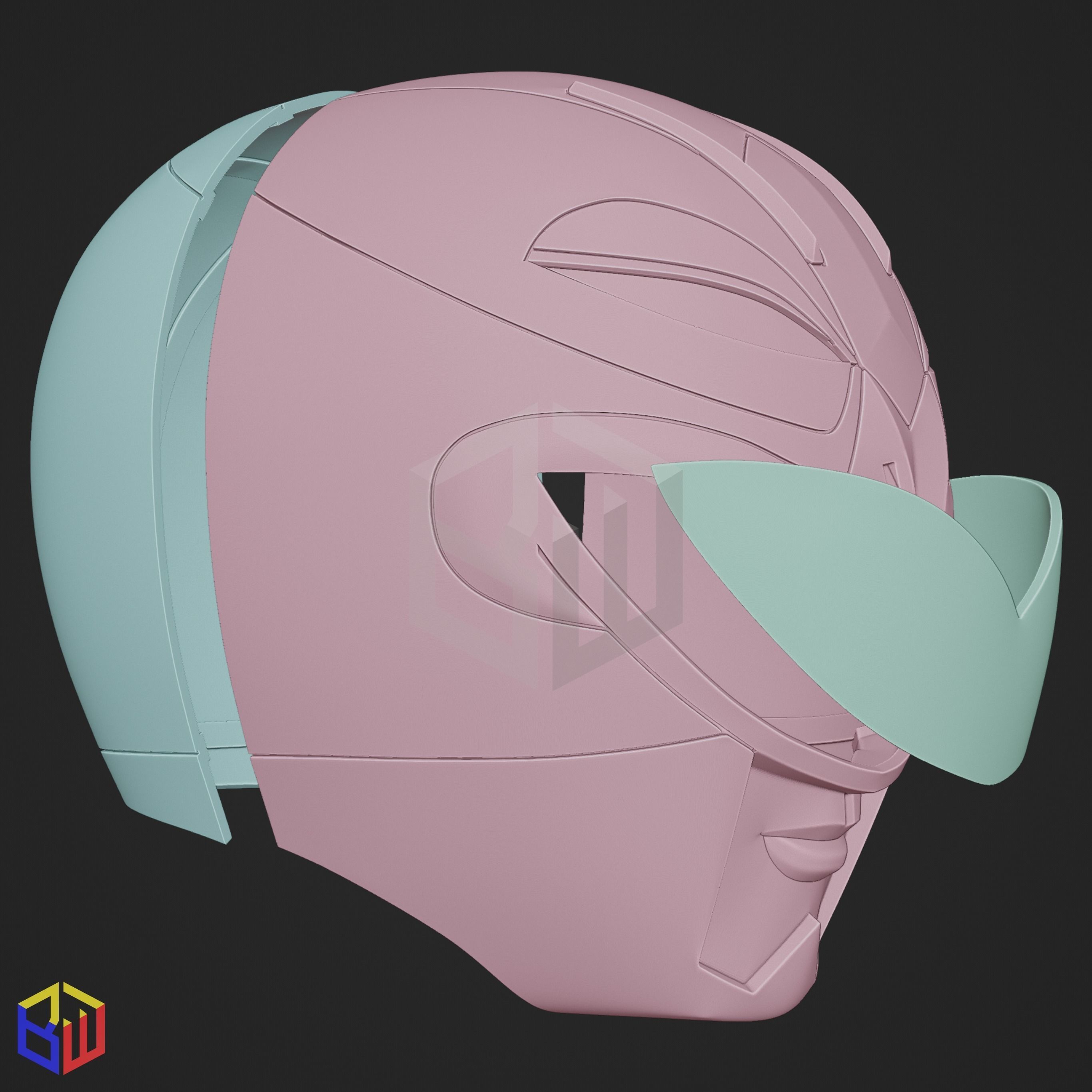 Power rangers Lost Galaxy Green Ranger Helmet 3D model 3D printable ...