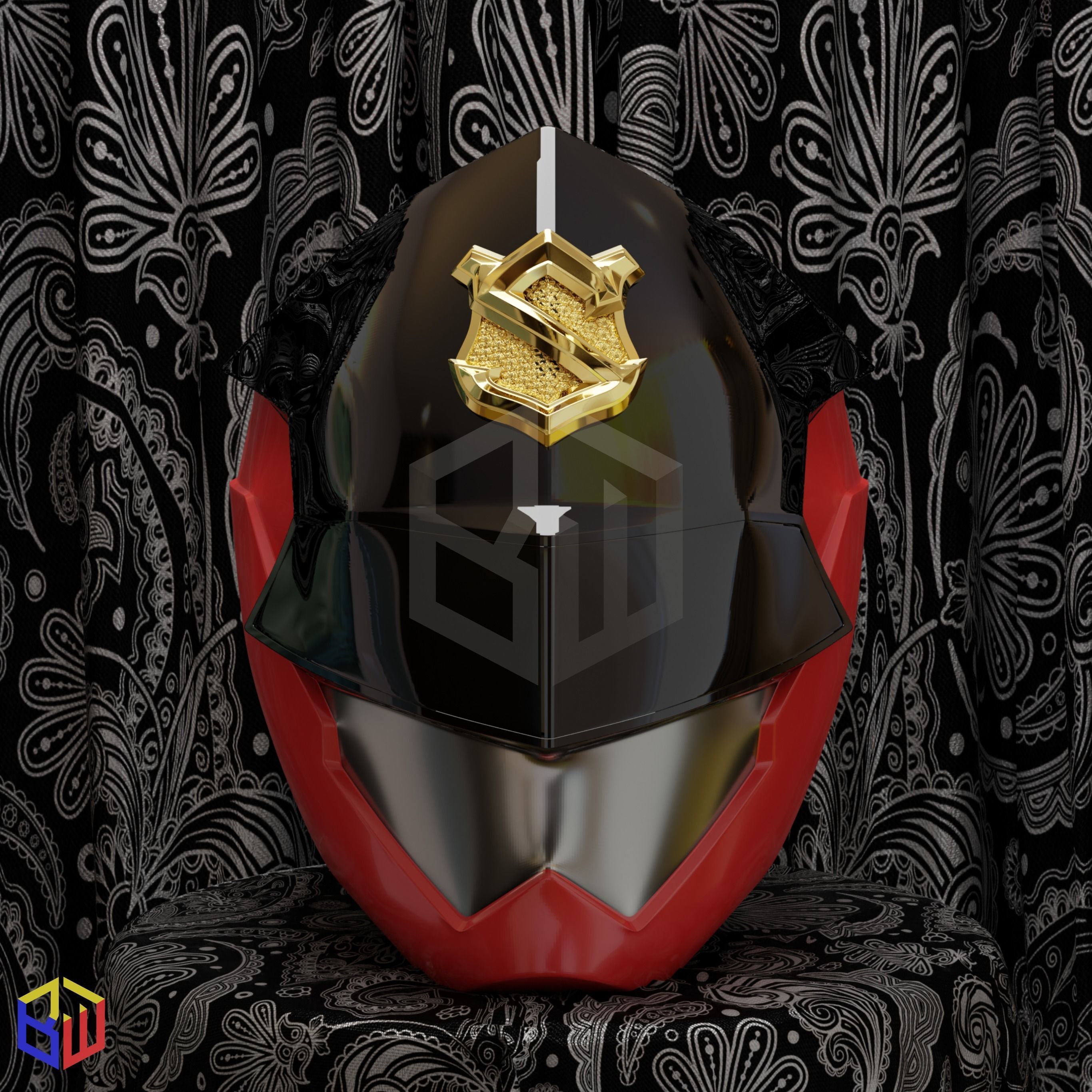 Power Rangers Patren 1gou Red Ranger Helmet 3D model 3D printable | CGTrader