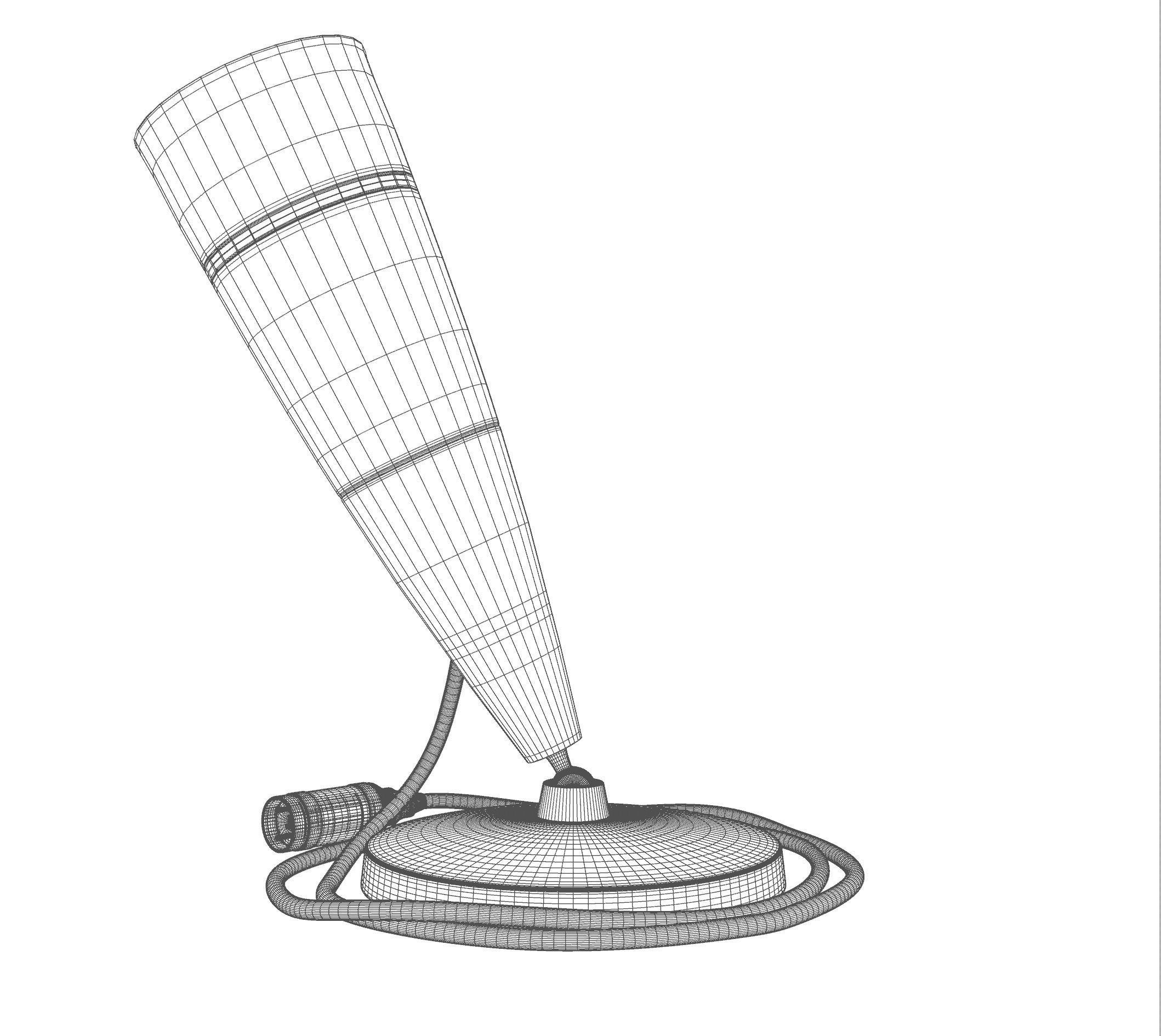 Vintage Japanese Desk Microphone 3D model CGTrader